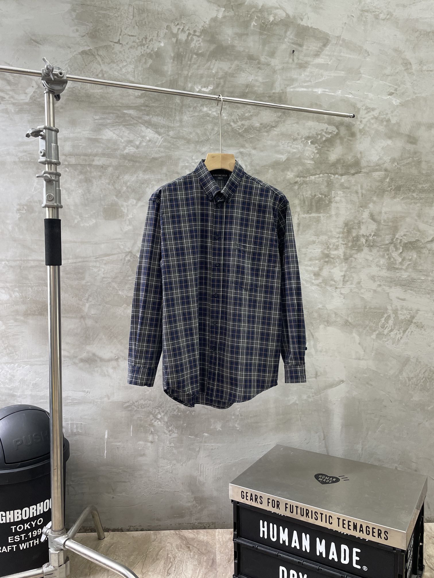 Balenciaga BLCG 발렌시아가 체크 긴팔 셔츠 남방 의류