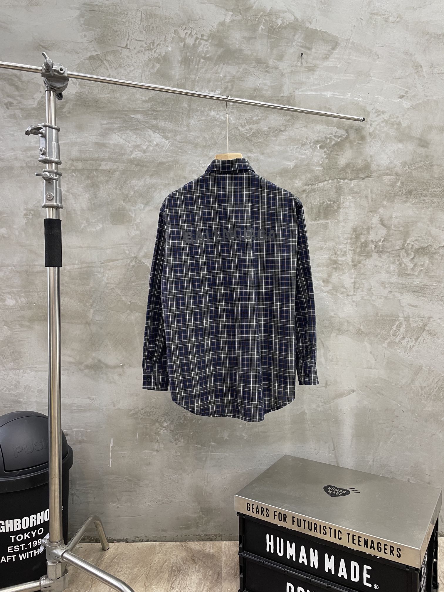 Balenciaga BLCG 발렌시아가 체크 긴팔 셔츠 남방 의류