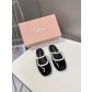 miumiu 미우미우 페이던트 가죽 펌프스 뮬 슬리퍼 샌들 여성 구두 신발