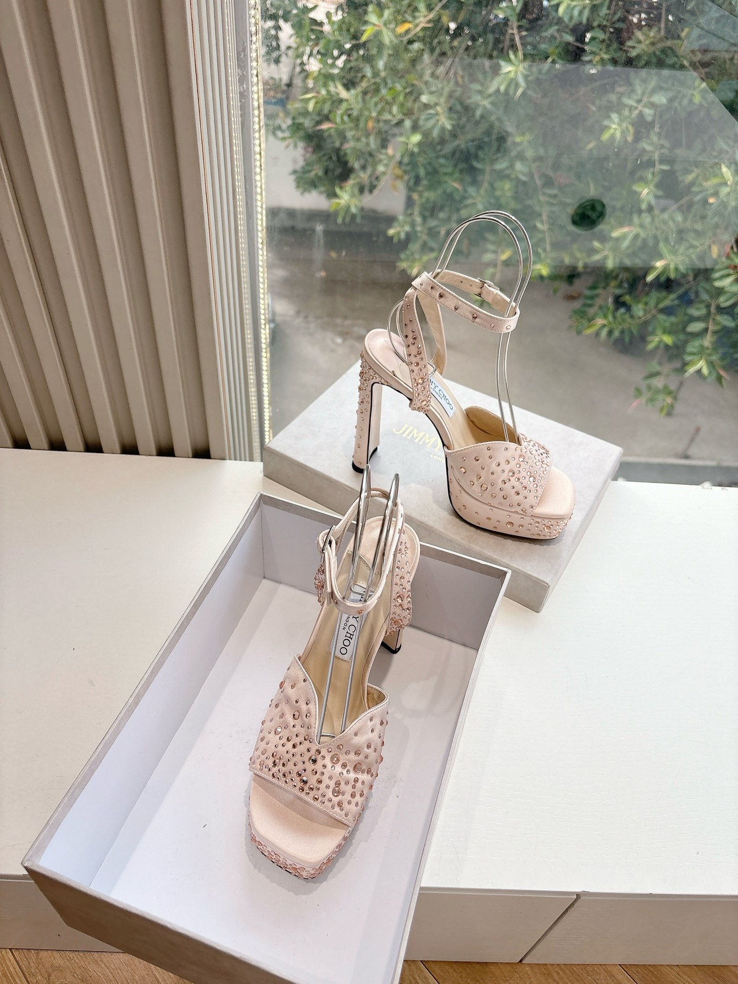 Jimmy Choo 지미추 가보시 펄 하이힐 웨딩 슈즈 구두 샌들 신발