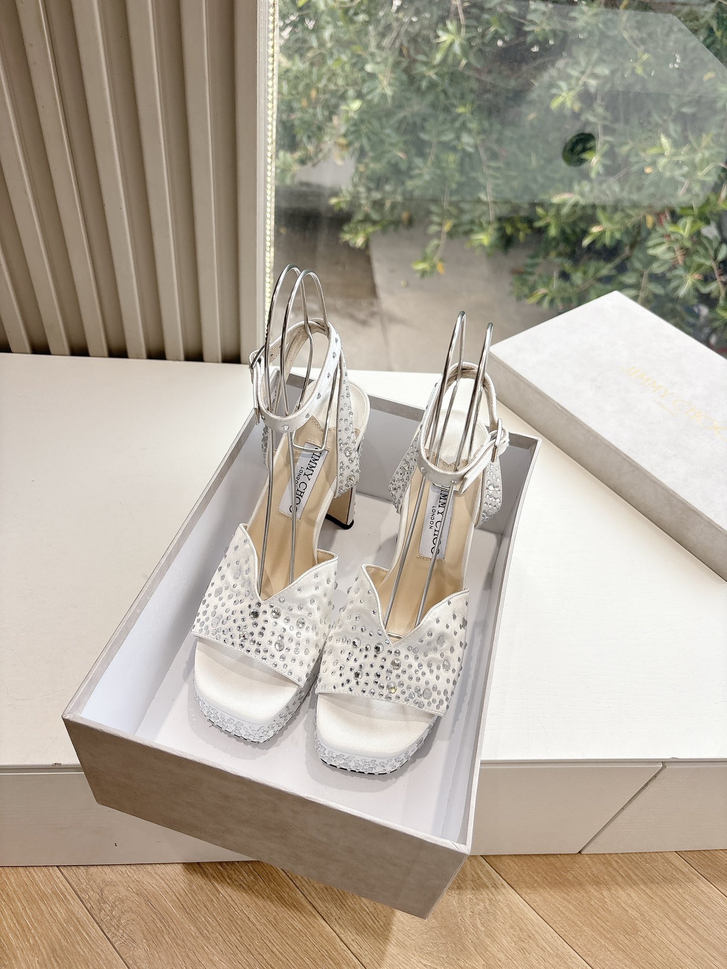 Jimmy Choo 지미추 가보시 펄 하이힐 웨딩 슈즈 구두 샌들 신발