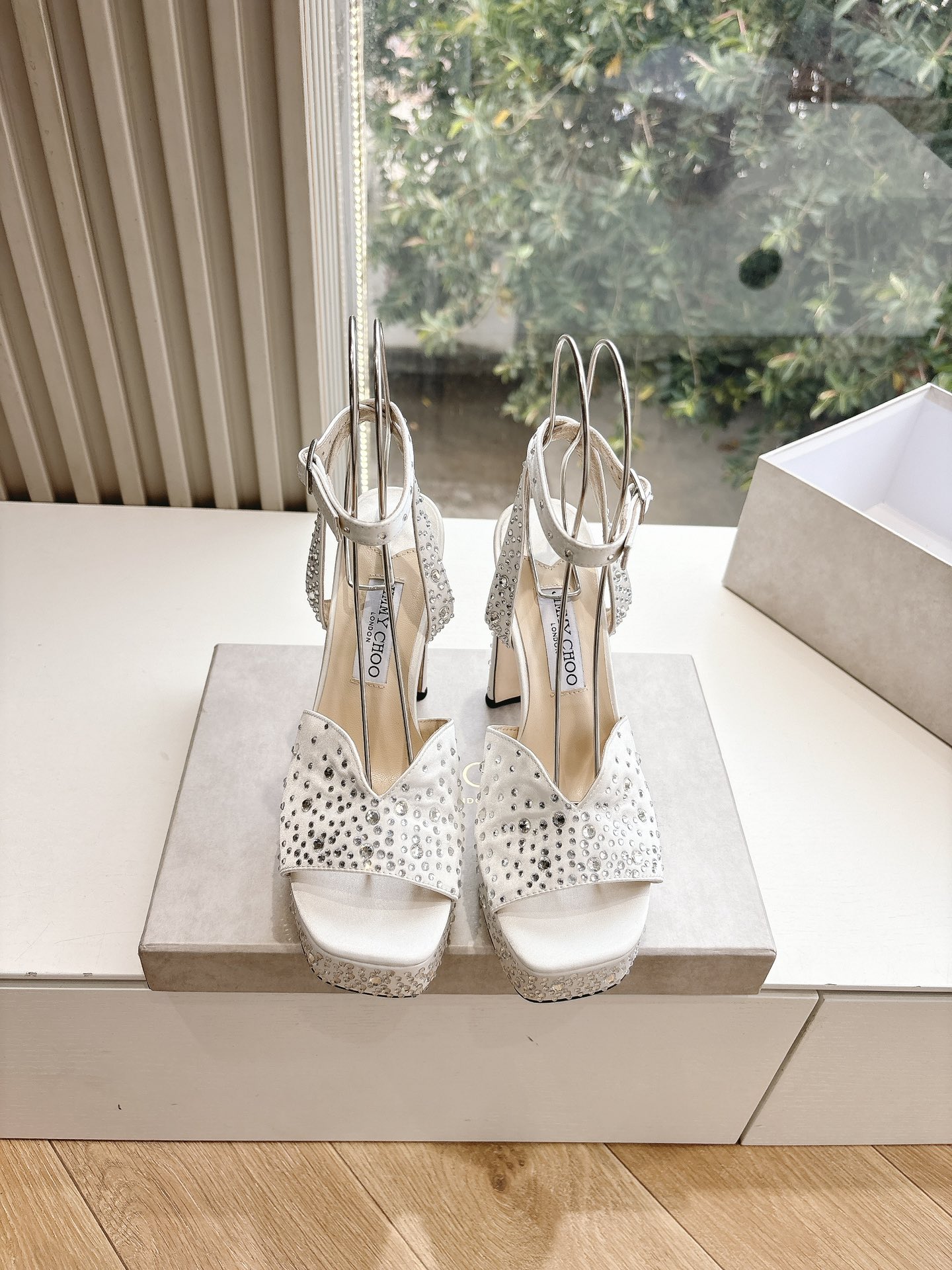 Jimmy Choo 지미추 가보시 펄 하이힐 웨딩 슈즈 구두 샌들 신발