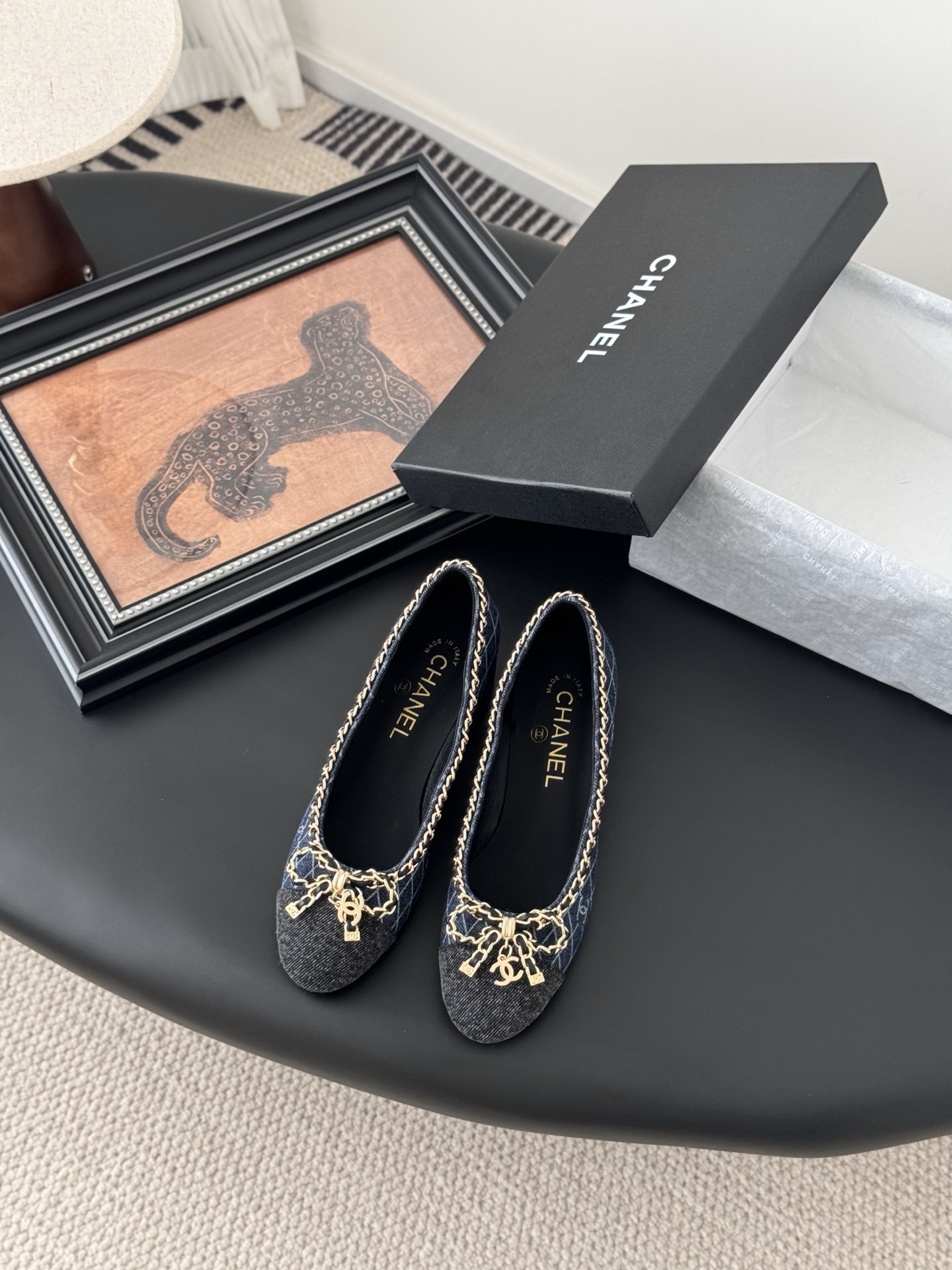 chanel 샤넬 25K 신상 체인 더블 C 통굽 단화 플랫 슈즈 신발