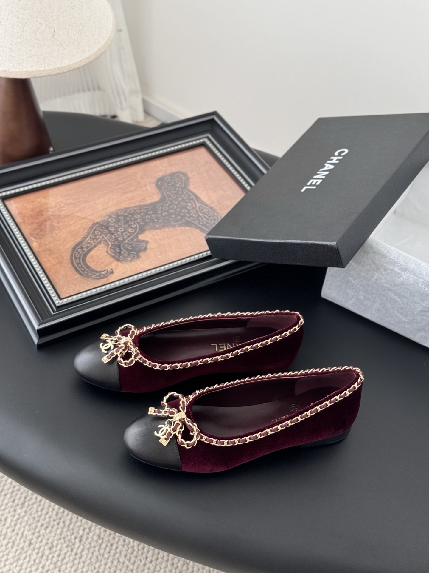 chanel 샤넬 25K 신상 체인 더블 C 통굽 단화 플랫 슈즈 신발