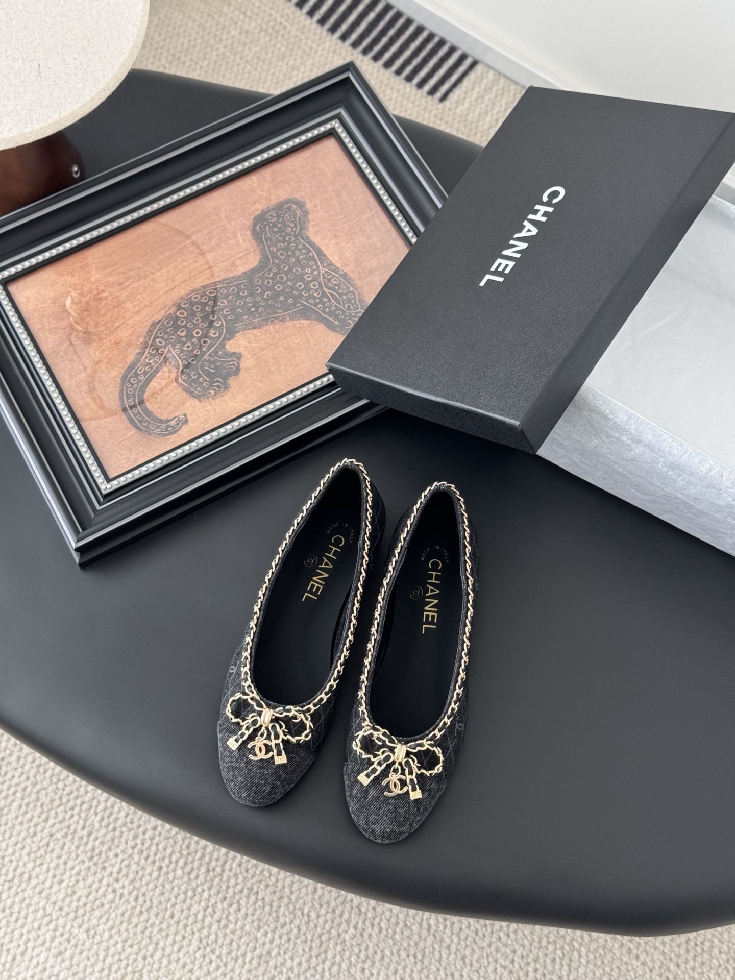 chanel 샤넬 25K 신상 체인 더블 C 통굽 단화 플랫 슈즈 신발