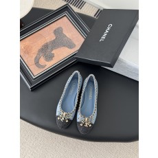 chanel 샤넬 25K 신상 체인 더블 C 통굽 단화 플랫 슈즈 신발
