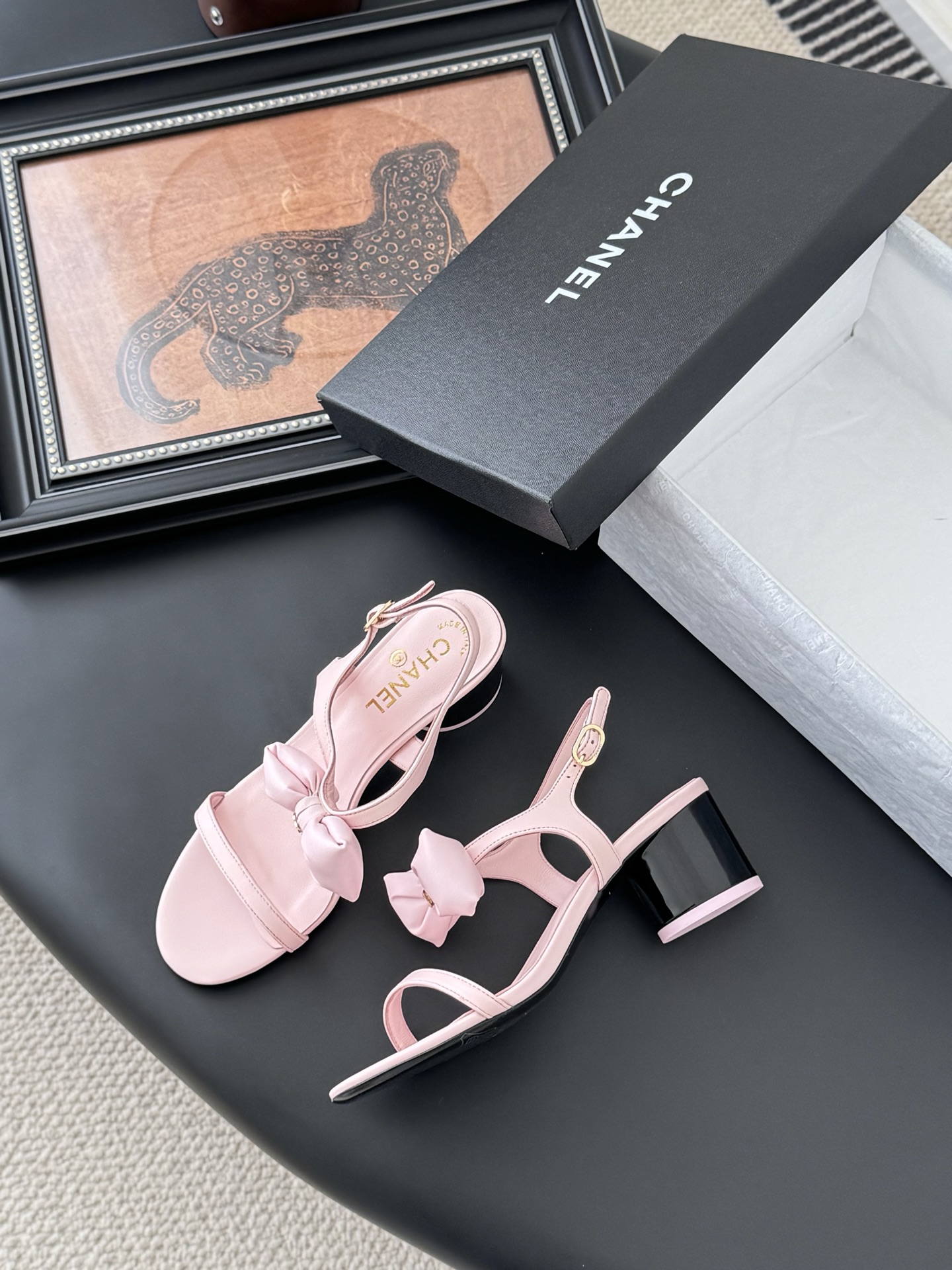 Chanel 샤넬 통굽 힐 샌들 구두 신발