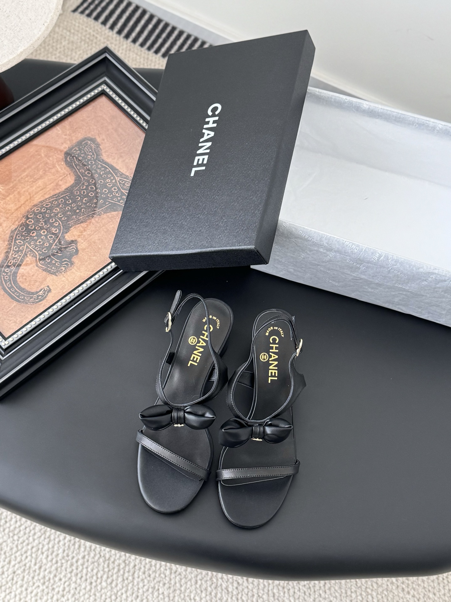 Chanel 샤넬 통굽 힐 샌들 구두 신발