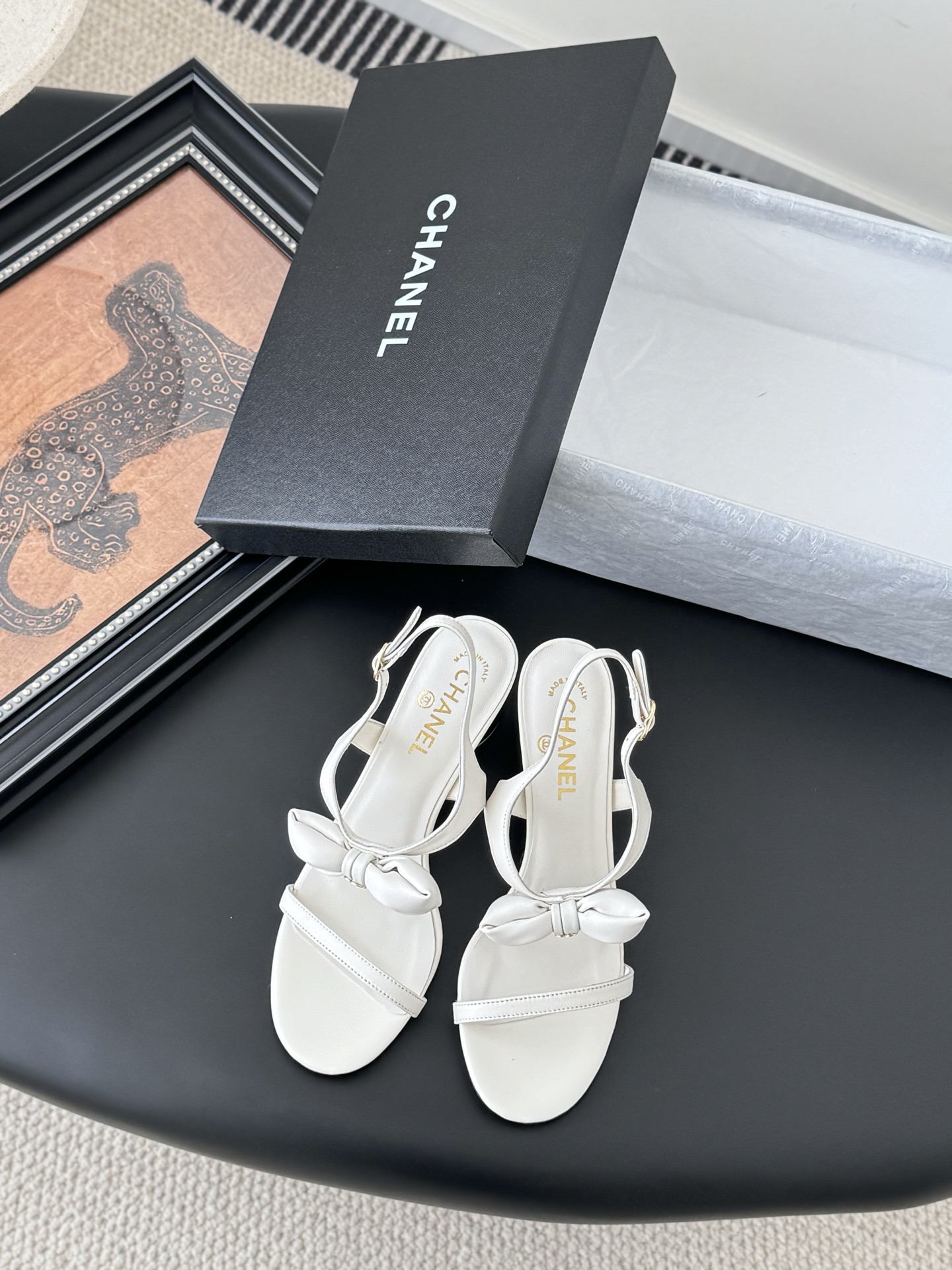 Chanel 샤넬 통굽 힐 샌들 구두 신발