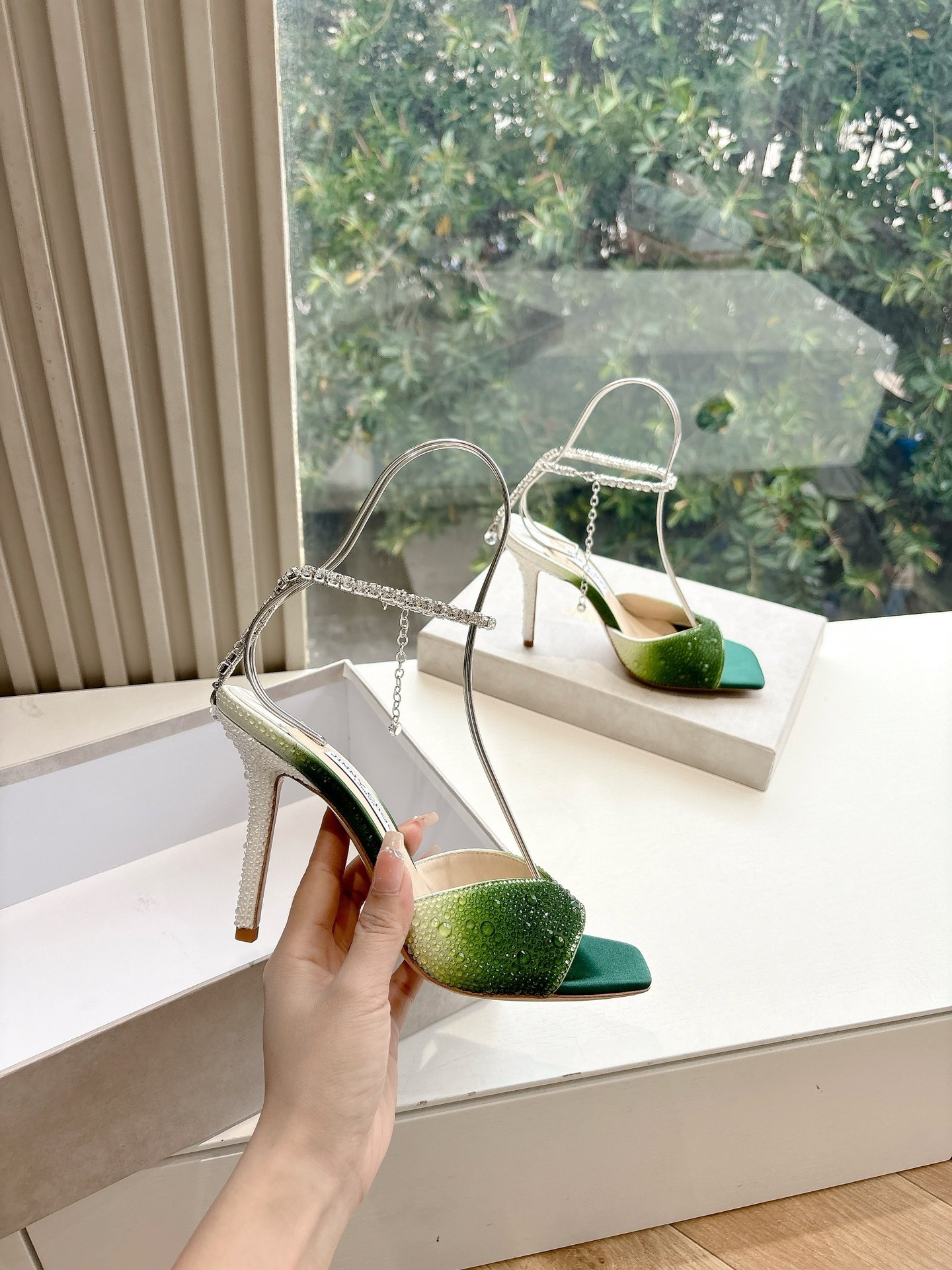 Jimmy Choo 지미추 오픈 토 힐 샌들 구두 신발