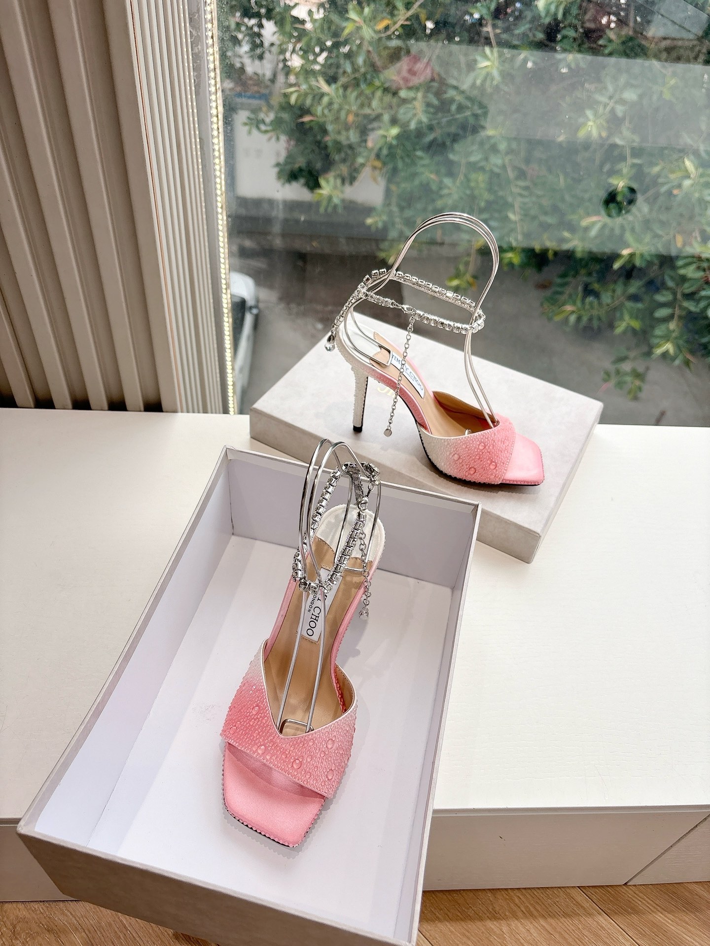 Jimmy Choo 지미추 오픈 토 힐 샌들 구두 신발