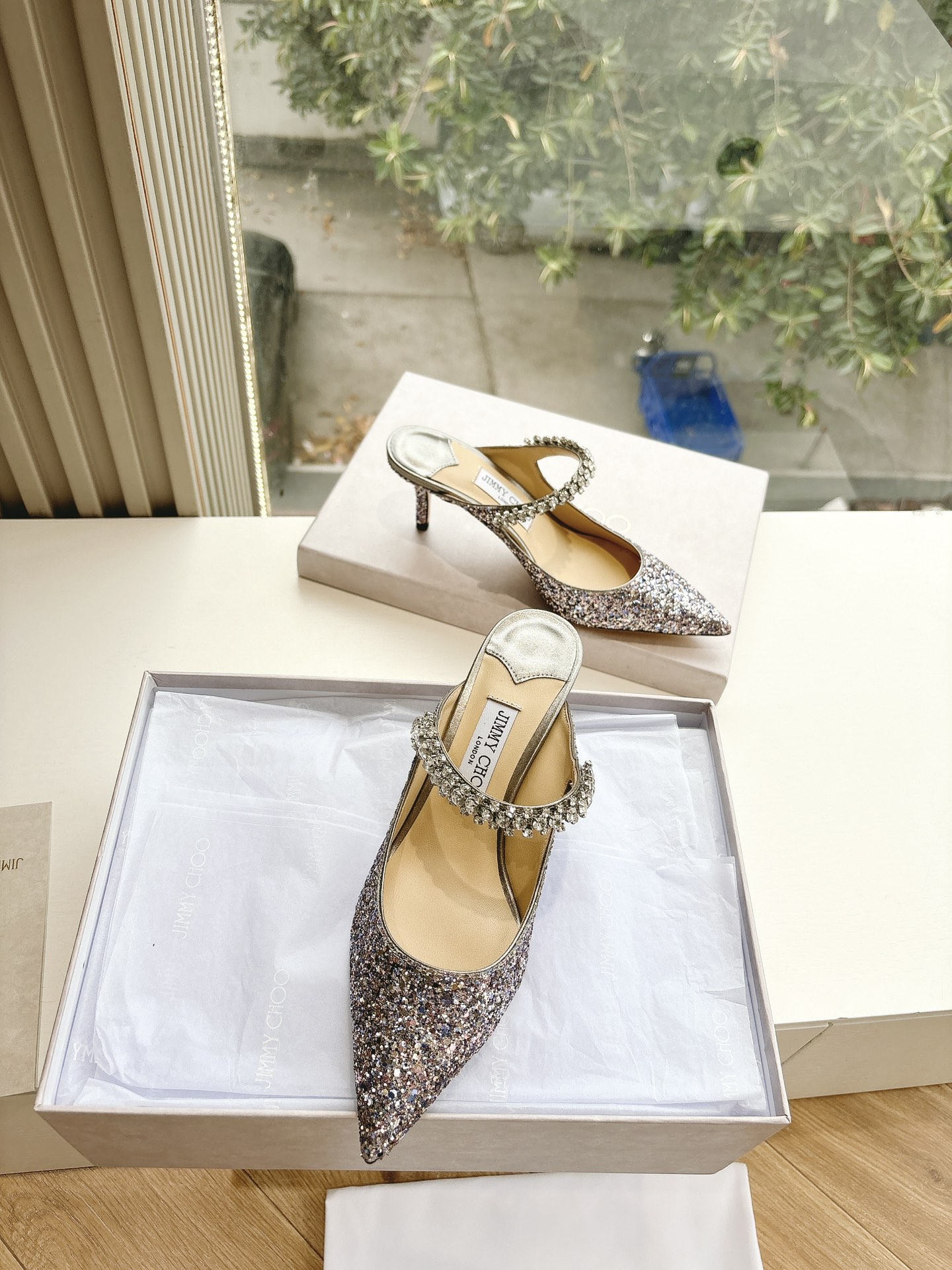 Jimmy Choo 지미추 구두 큐빅 힐 신발