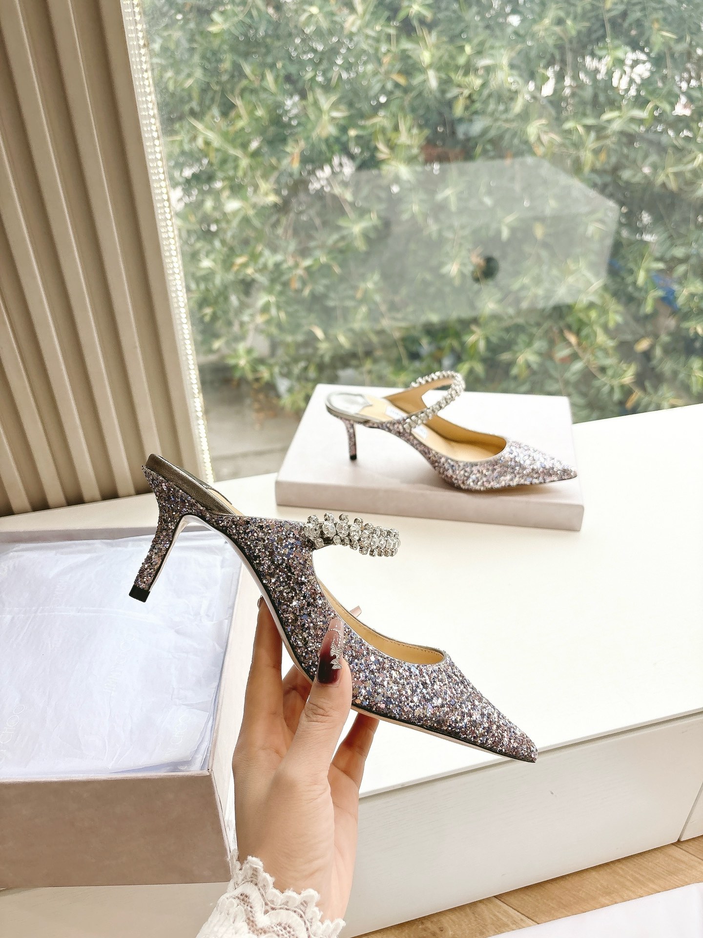 Jimmy Choo 지미추 구두 큐빅 힐 신발