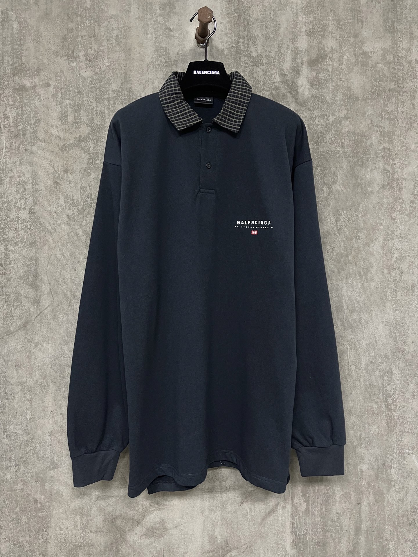 Balenciaga 발렌시아가 체크넥 긴팔 폴로 티셔츠 의류