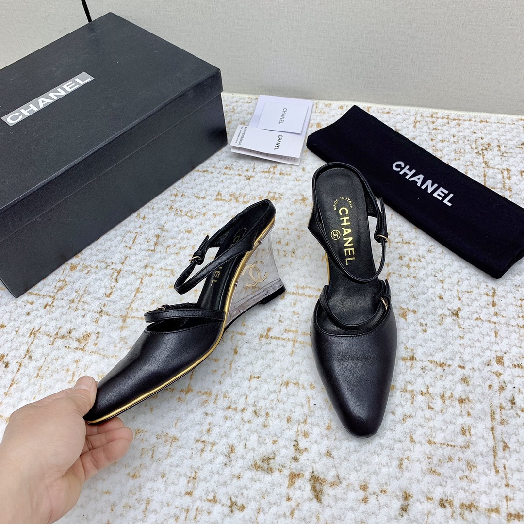 CHANEL 샤넬 웨지 샌들 슬리퍼 신발
