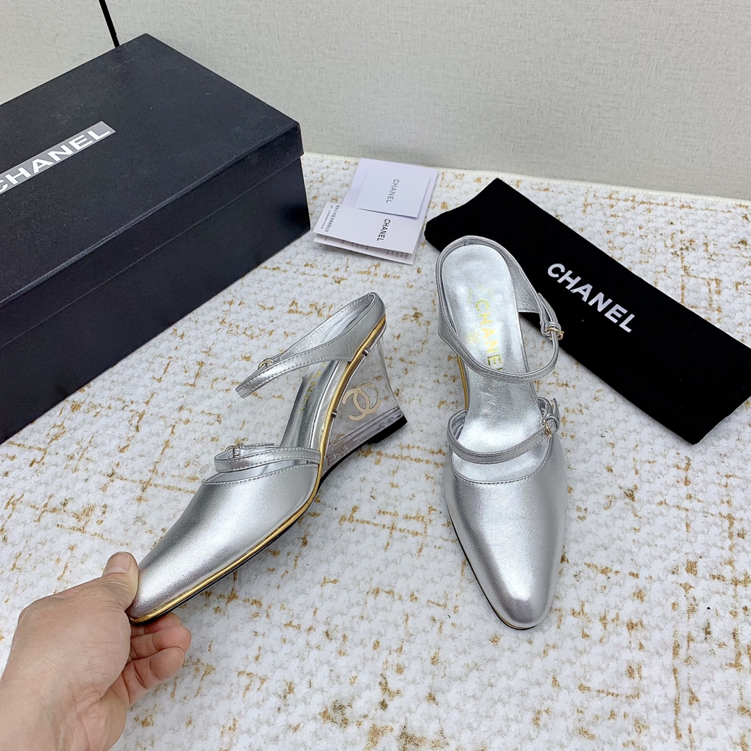 CHANEL 샤넬 웨지 샌들 슬리퍼 신발