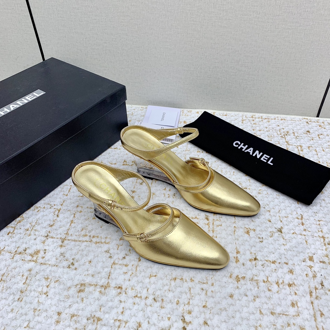 CHANEL 샤넬 웨지 샌들 슬리퍼 신발