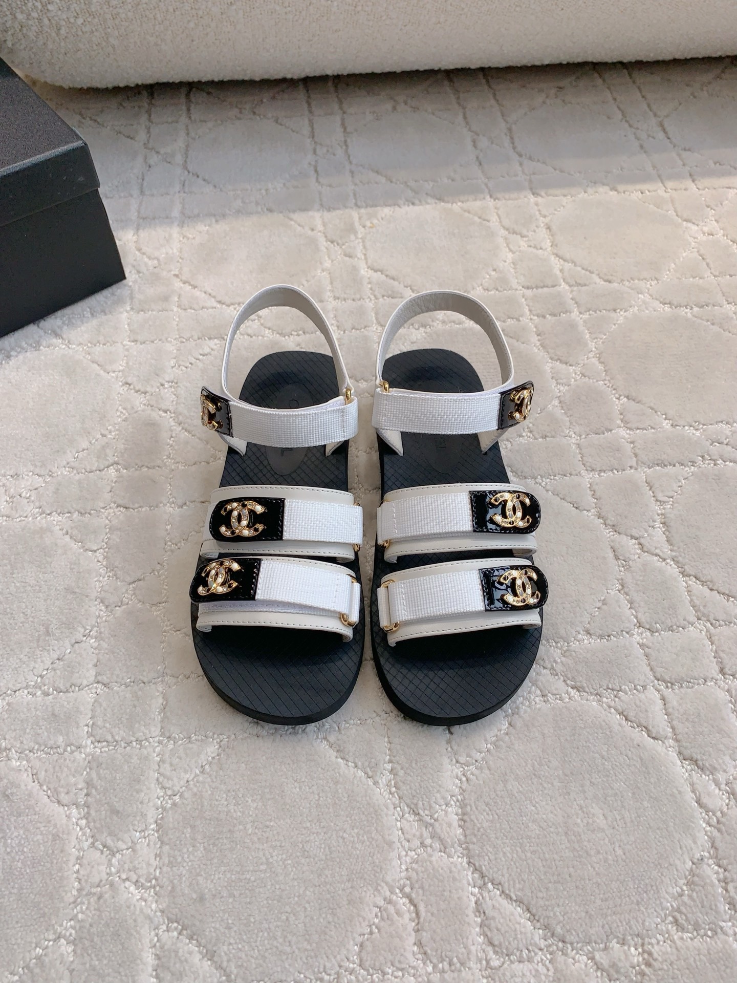 CHANEL 샤넬 벨크로 비치 샌들 신발