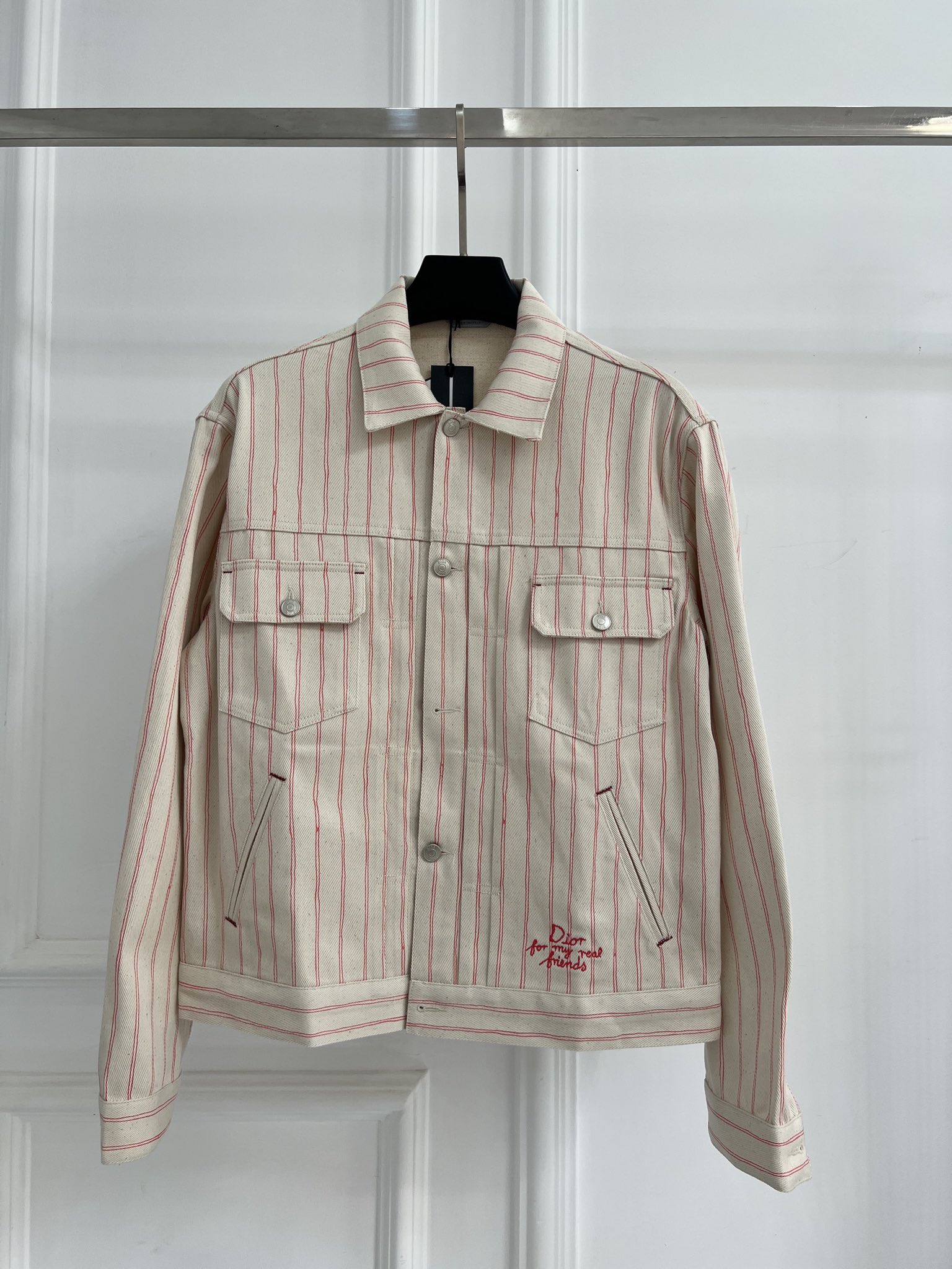 Dior CD 디올 자수 로고 가죽 패치 데님 자켓 의류