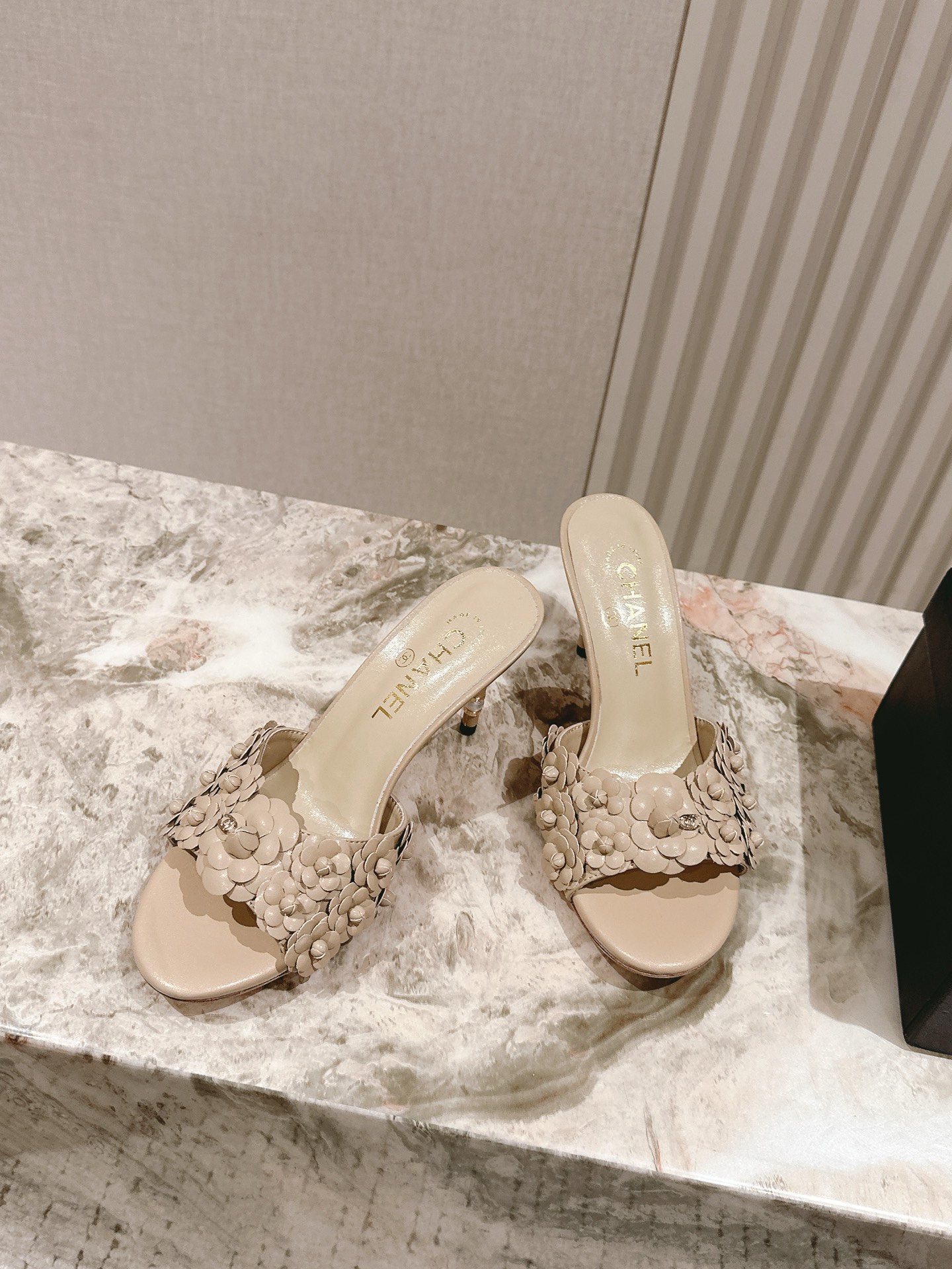 CHANEL 샤넬 힐 샌들 슬리퍼 신발