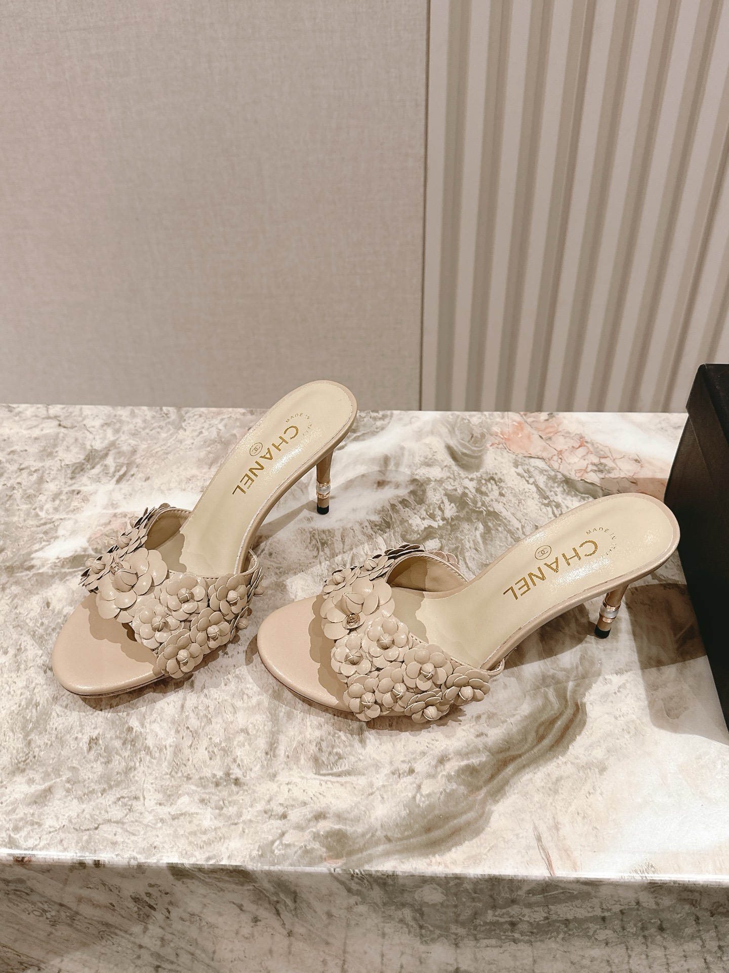 CHANEL 샤넬 힐 샌들 슬리퍼 신발