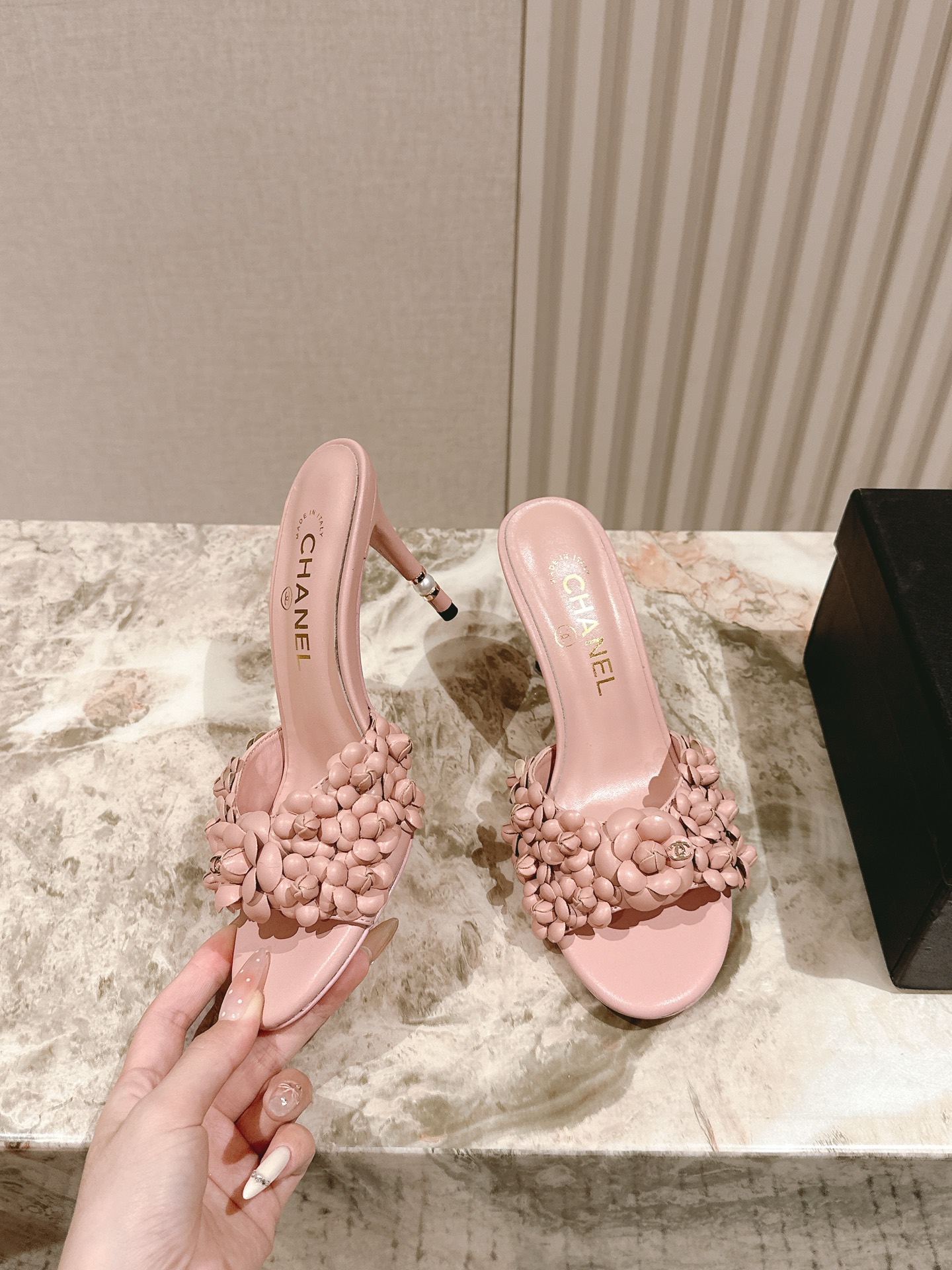 CHANEL 샤넬 힐 샌들 슬리퍼 신발
