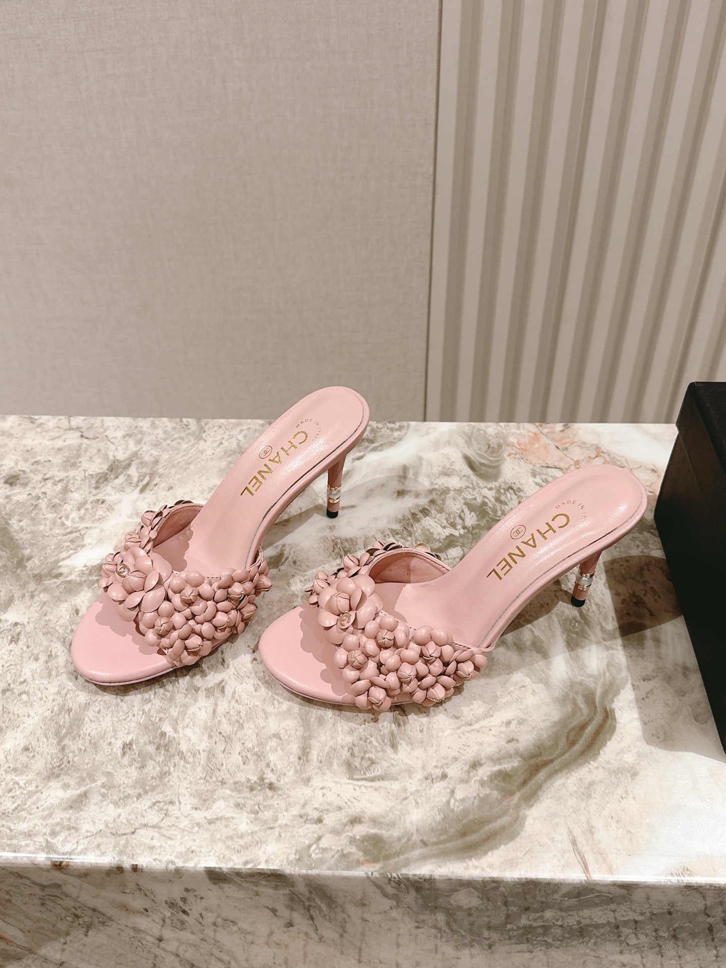 CHANEL 샤넬 힐 샌들 슬리퍼 신발
