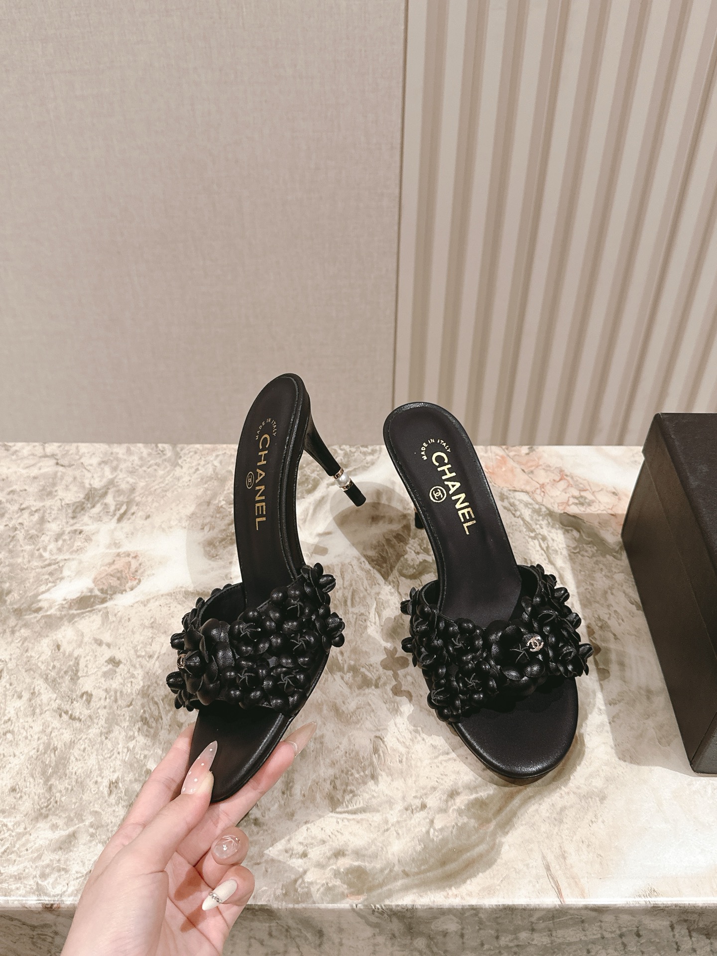 CHANEL 샤넬 힐 샌들 슬리퍼 신발