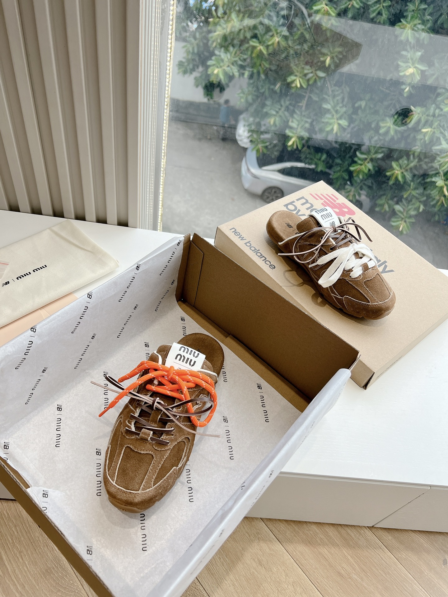 MiuMiu 미우미우 레이스업 로퍼 뮬 신발