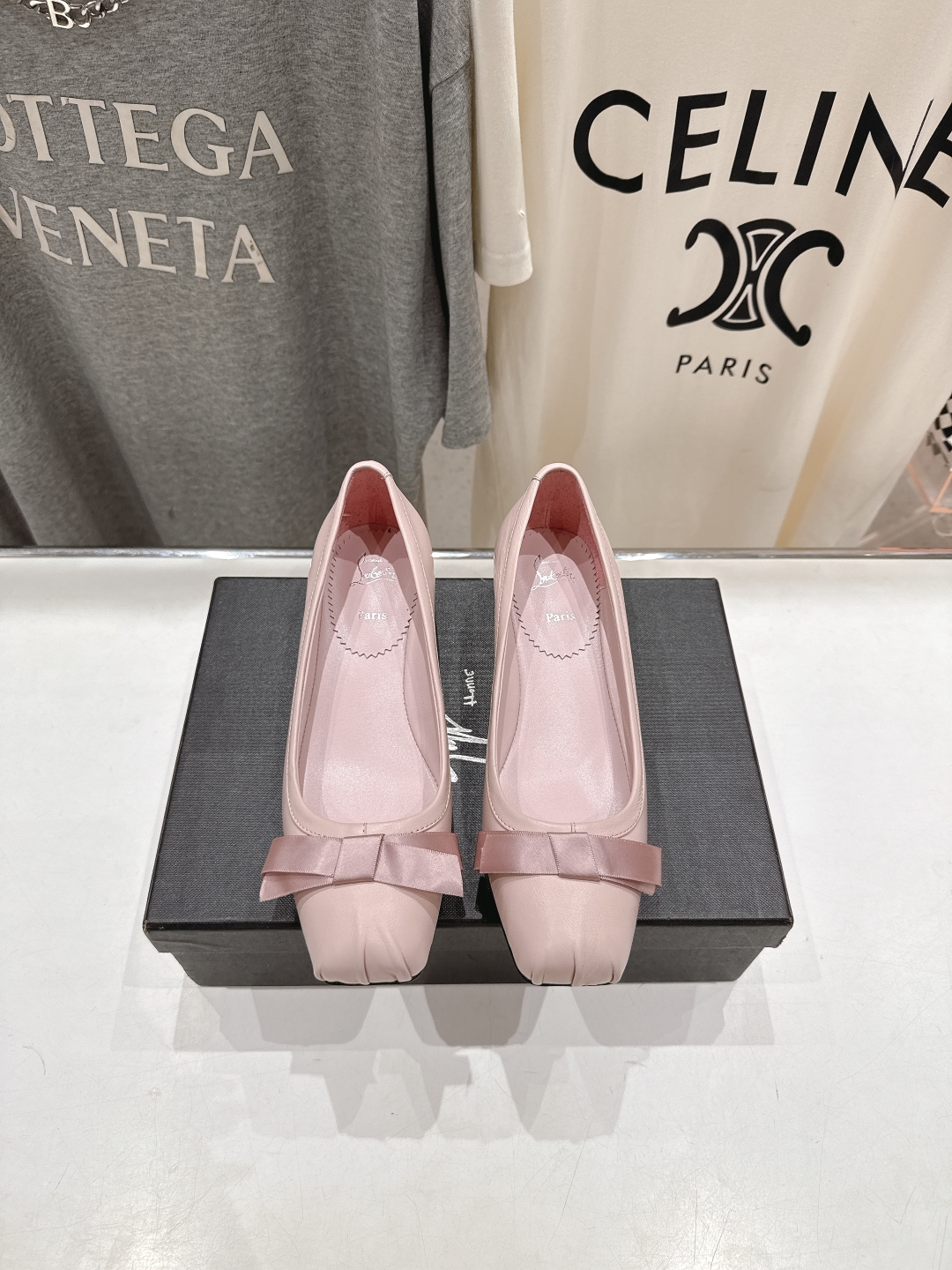 쥬세페 자노티 X 루부탱 통굽 미들 힐 구두 신발