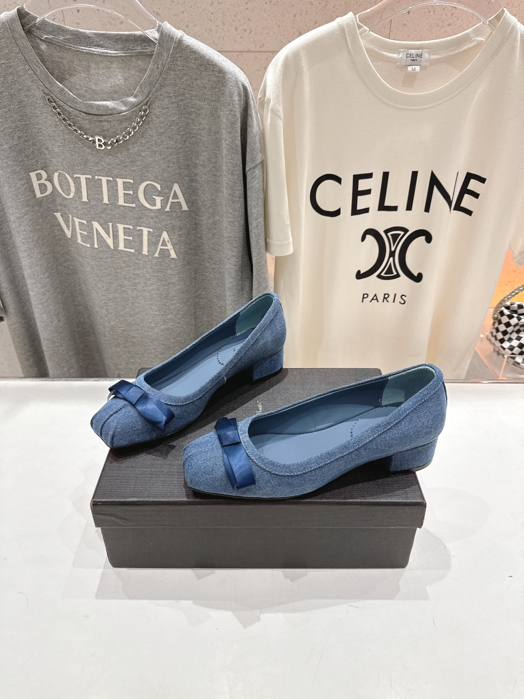 쥬세페 자노티 X 루부탱 통굽 미들 힐 구두 신발