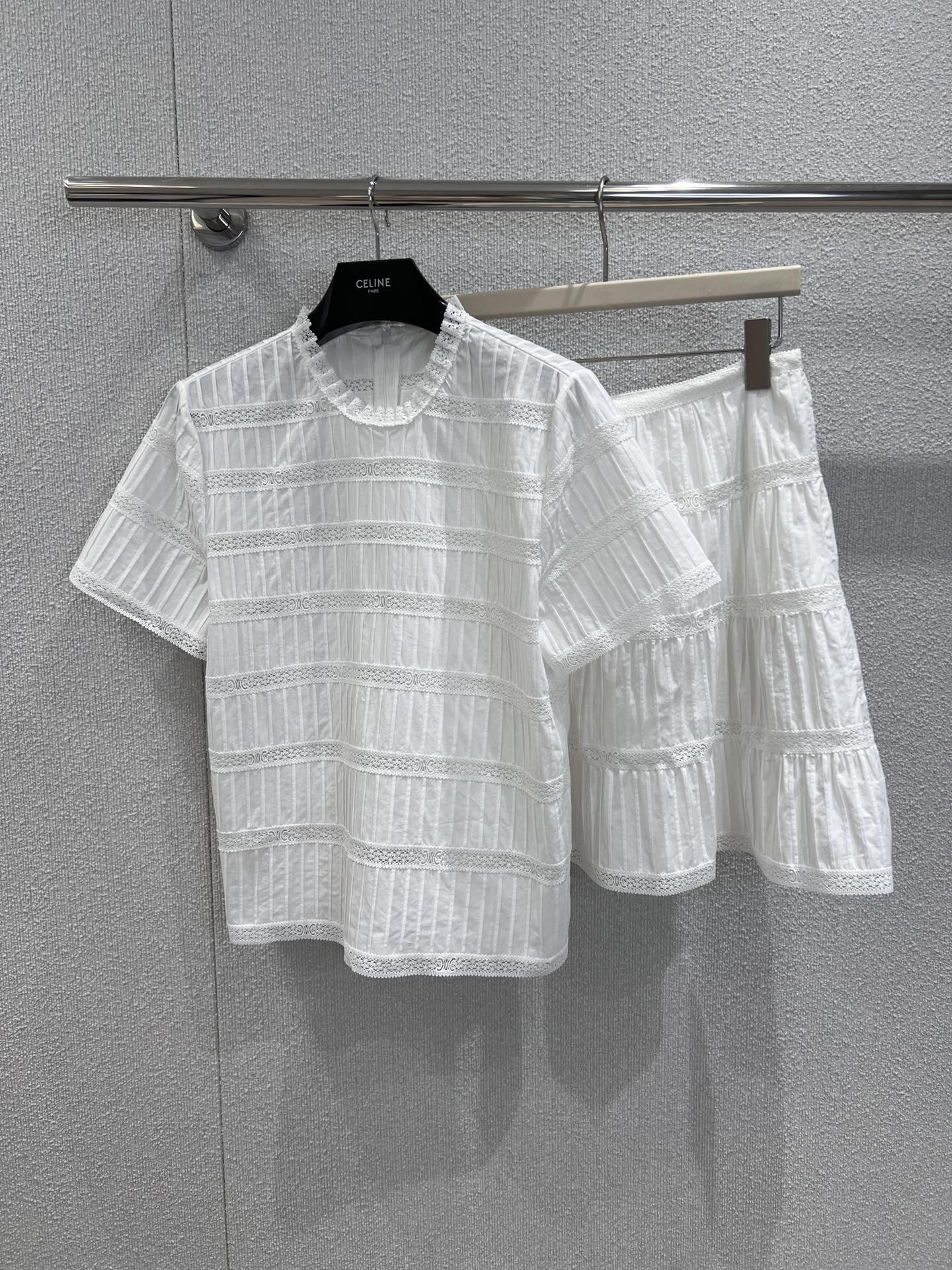 Celine 셀린느 반팔 티셔츠 + 스커트 치마 세트 의류