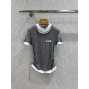 miumiu 미우미우 큐빅 반팔 티셔츠 의류