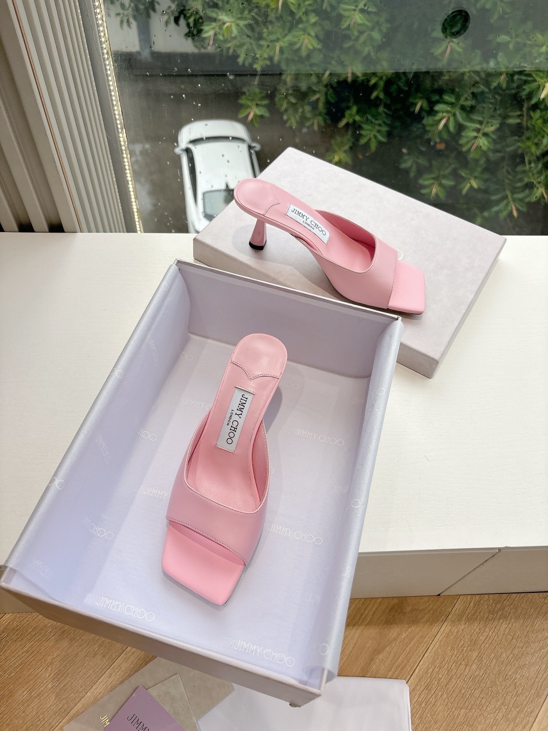 Jimmy Choo 지미추 힐 수제 플라워 샌들 구두 신발