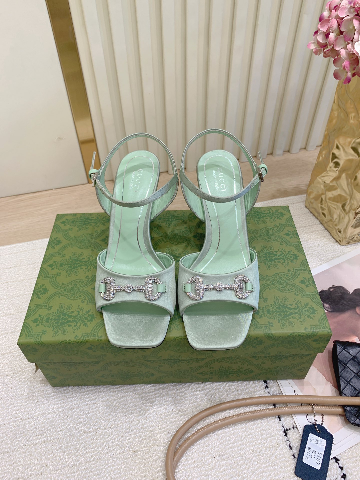 Gucci 구찌 실크 스트랩 힐 샌들 신발