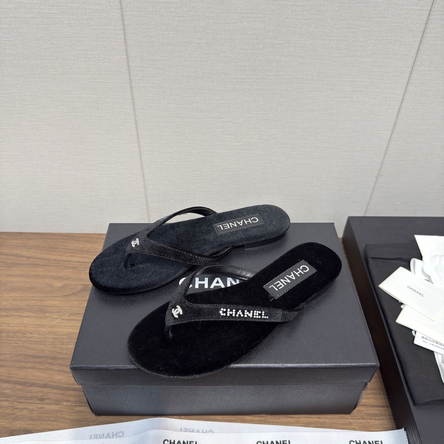 Chanel 샤넬 진주 장식 플립플랍 샌들 슬리퍼 신발