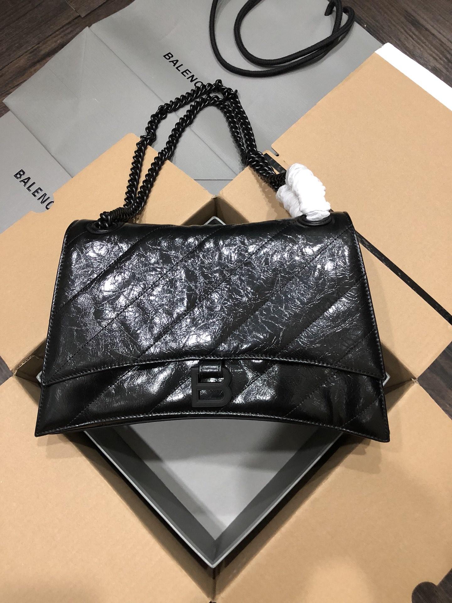 Balenciaga 발렌시아가 Crush 샤벨 체인백 미디움 숄더백 가방