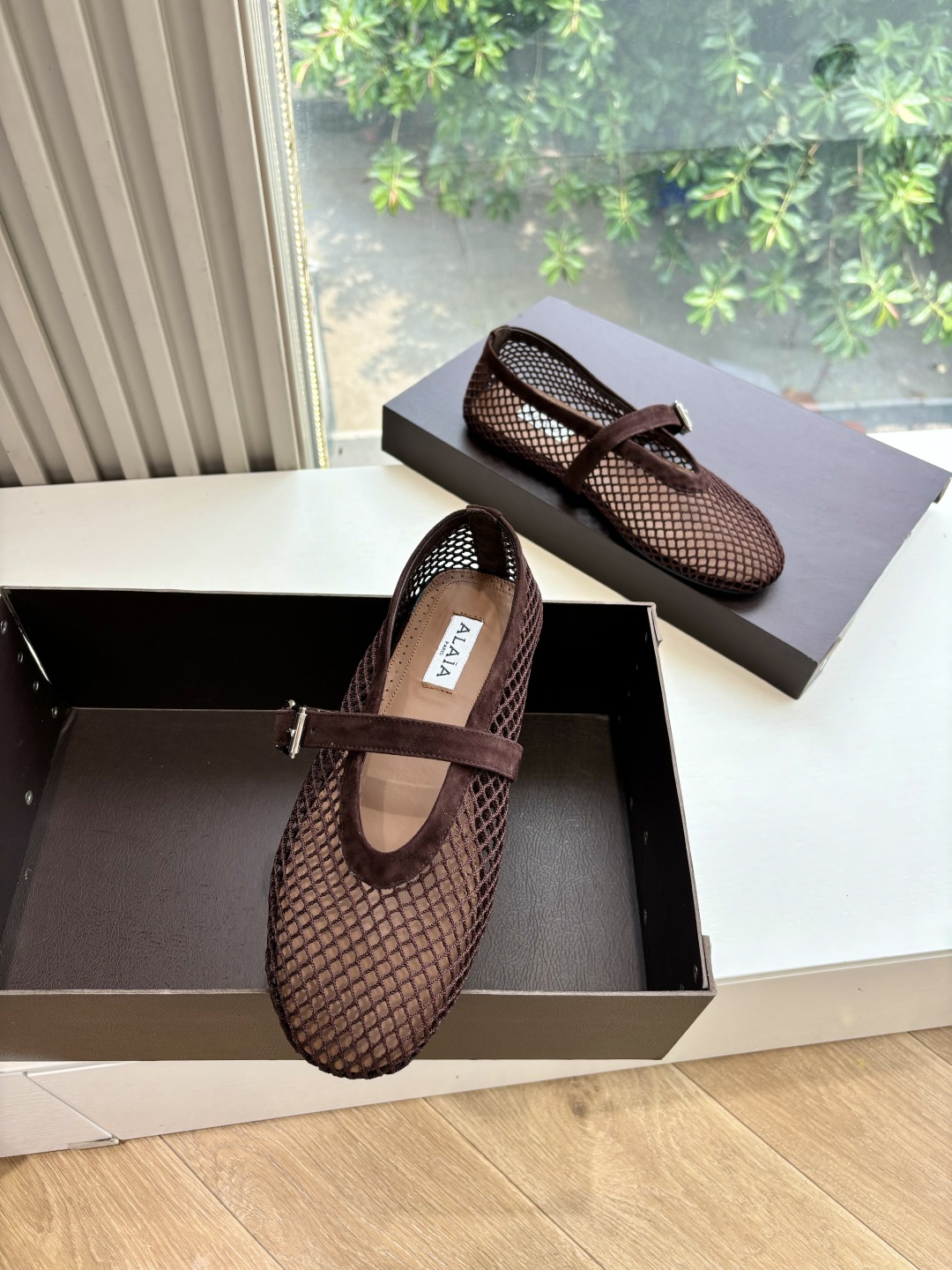 ALAIA 알라이아 뮬 샌들 (망사 발레 플랫) 신발