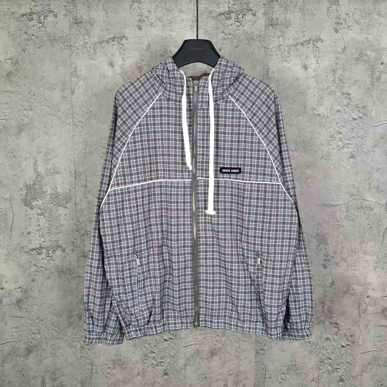 MiuMiu 미우미우 스타일 체크 후드 자켓 + 반바지 세트 의류