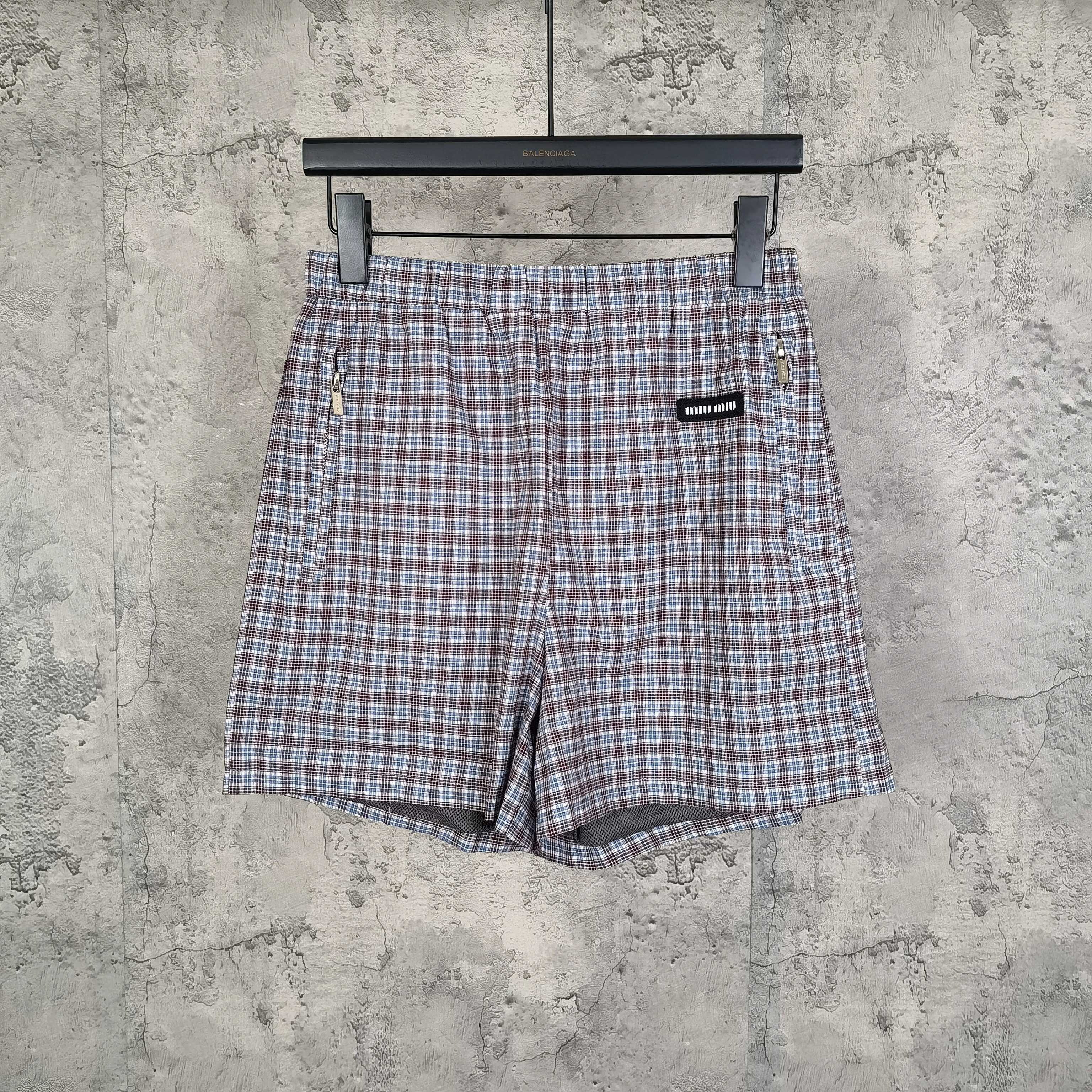 MiuMiu 미우미우 스타일 체크 후드 자켓 + 반바지 세트 의류