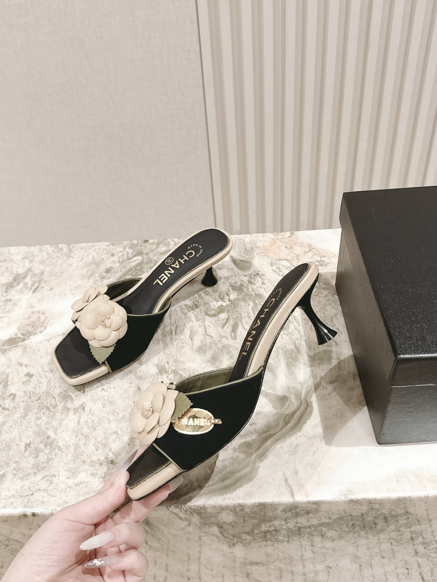 Chanel 샤넬 힐 슬리퍼 샌들 신발