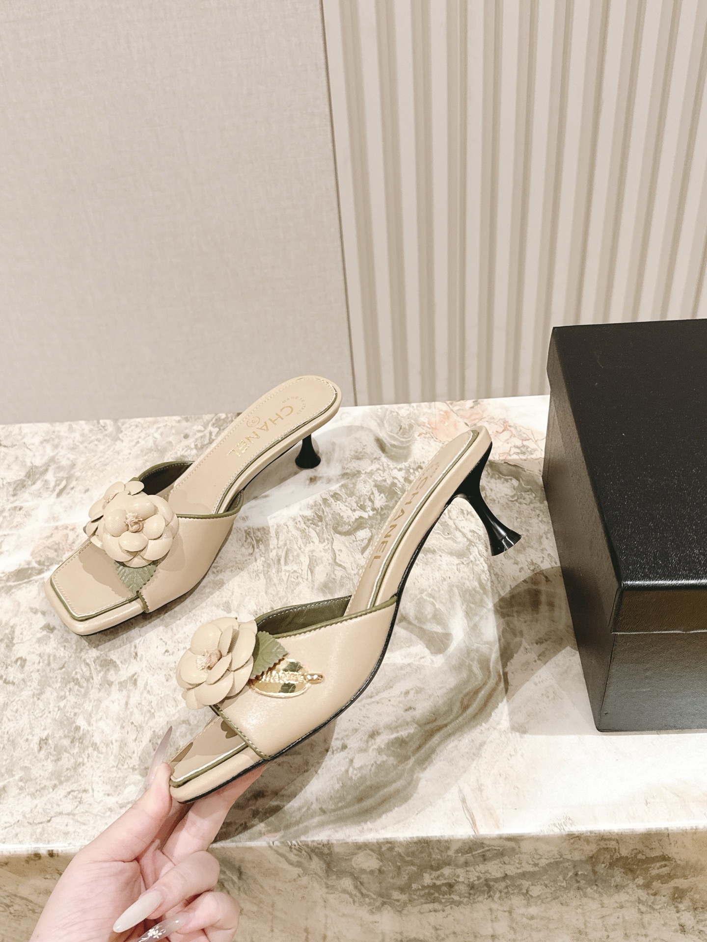 Chanel 샤넬 힐 슬리퍼 샌들 신발