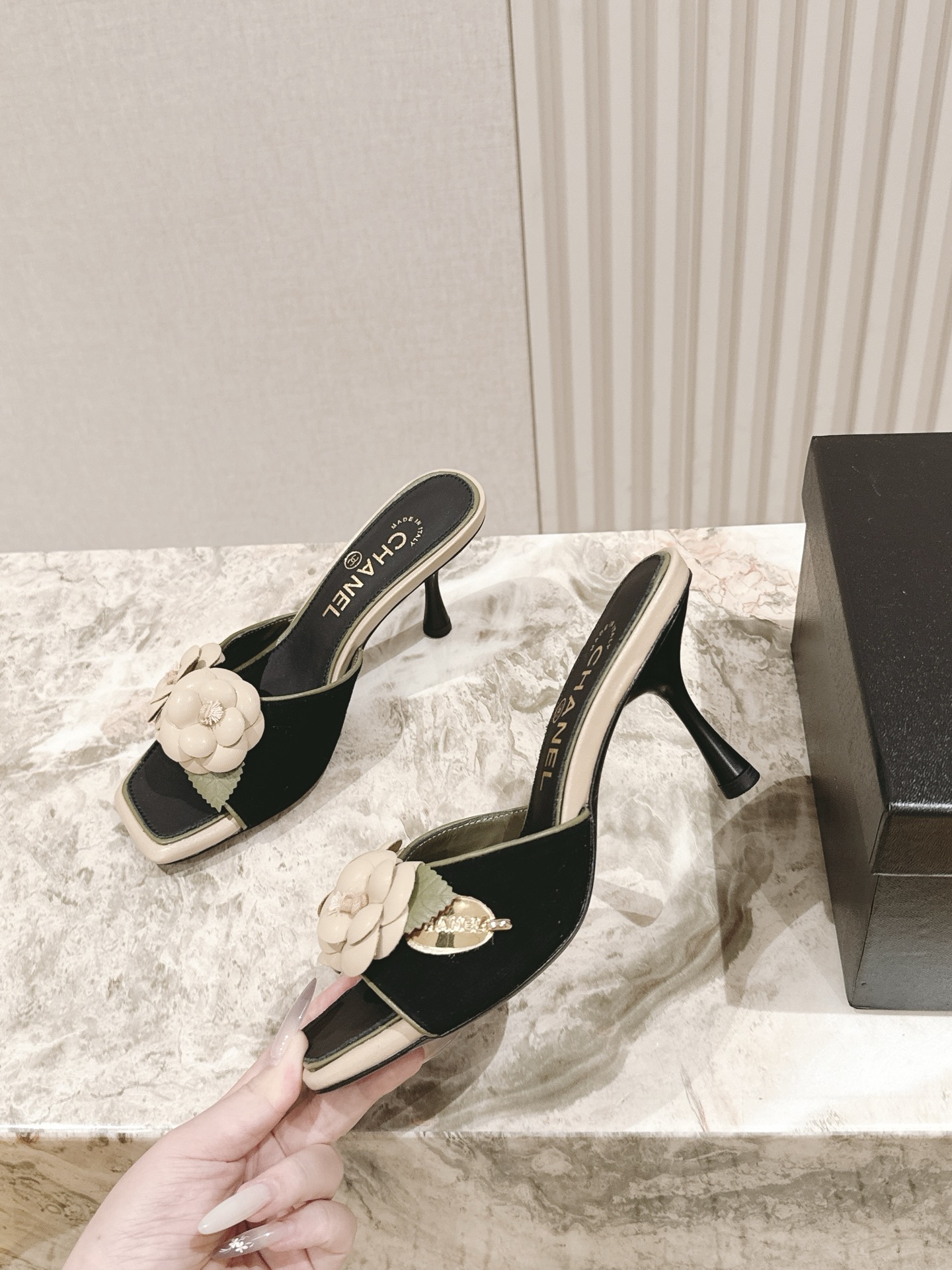 Chanel 샤넬 힐 슬리퍼 샌들 신발