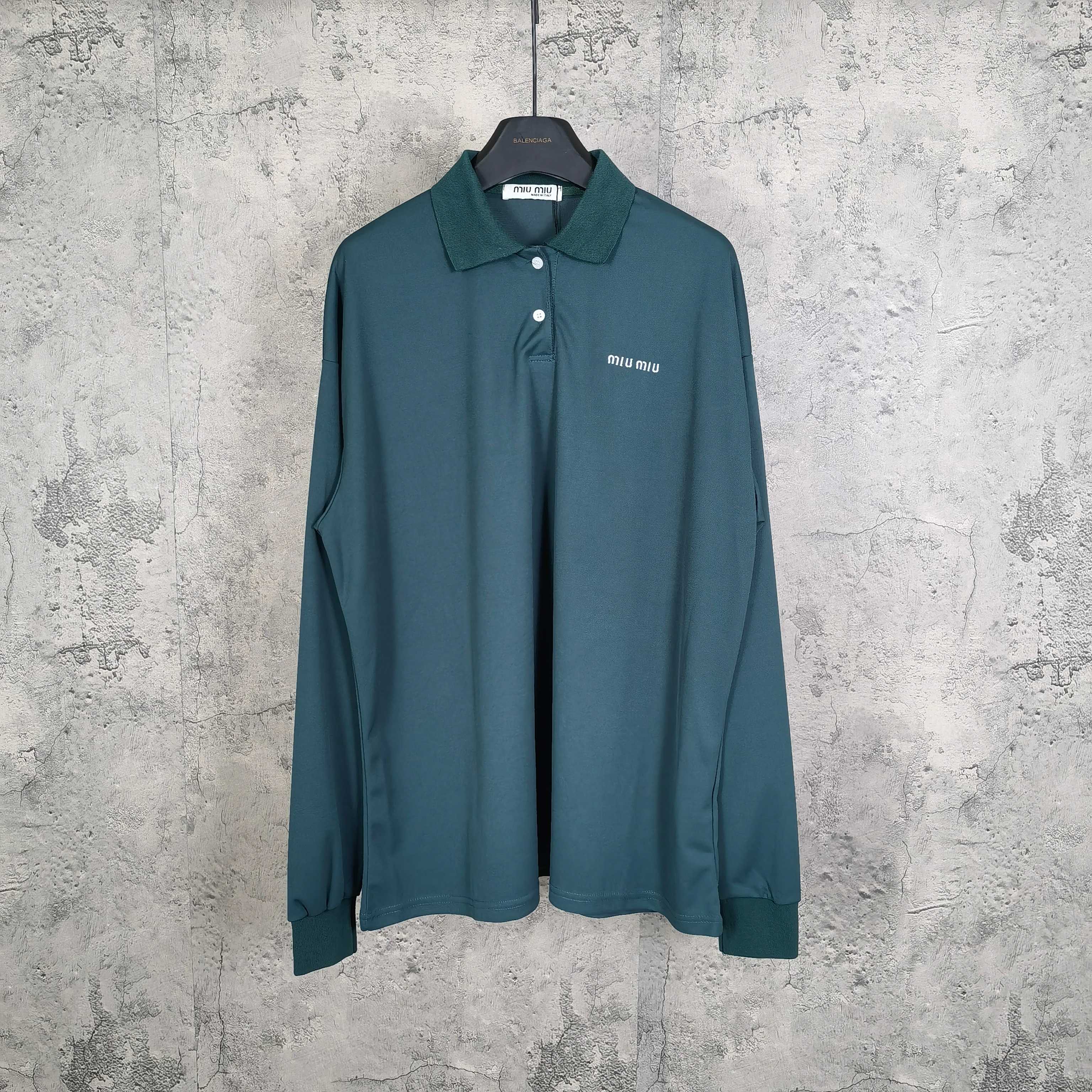 MiuMiu 미우미우 신상 피케 면 긴팔 폴로 티셔츠 의류