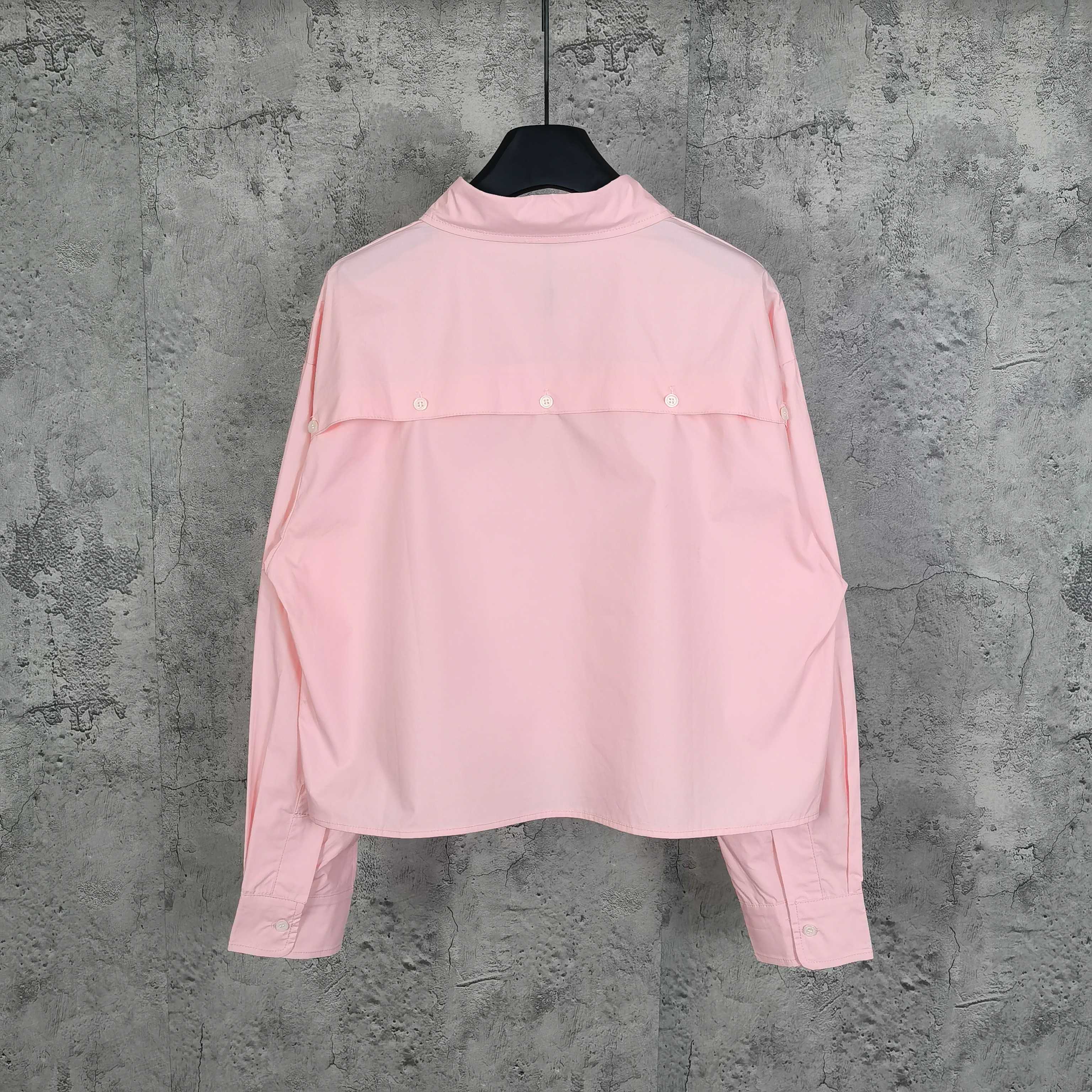 MiuMiu 미우미우 여성용 로고 자수 포플린 숏 셔츠 의류