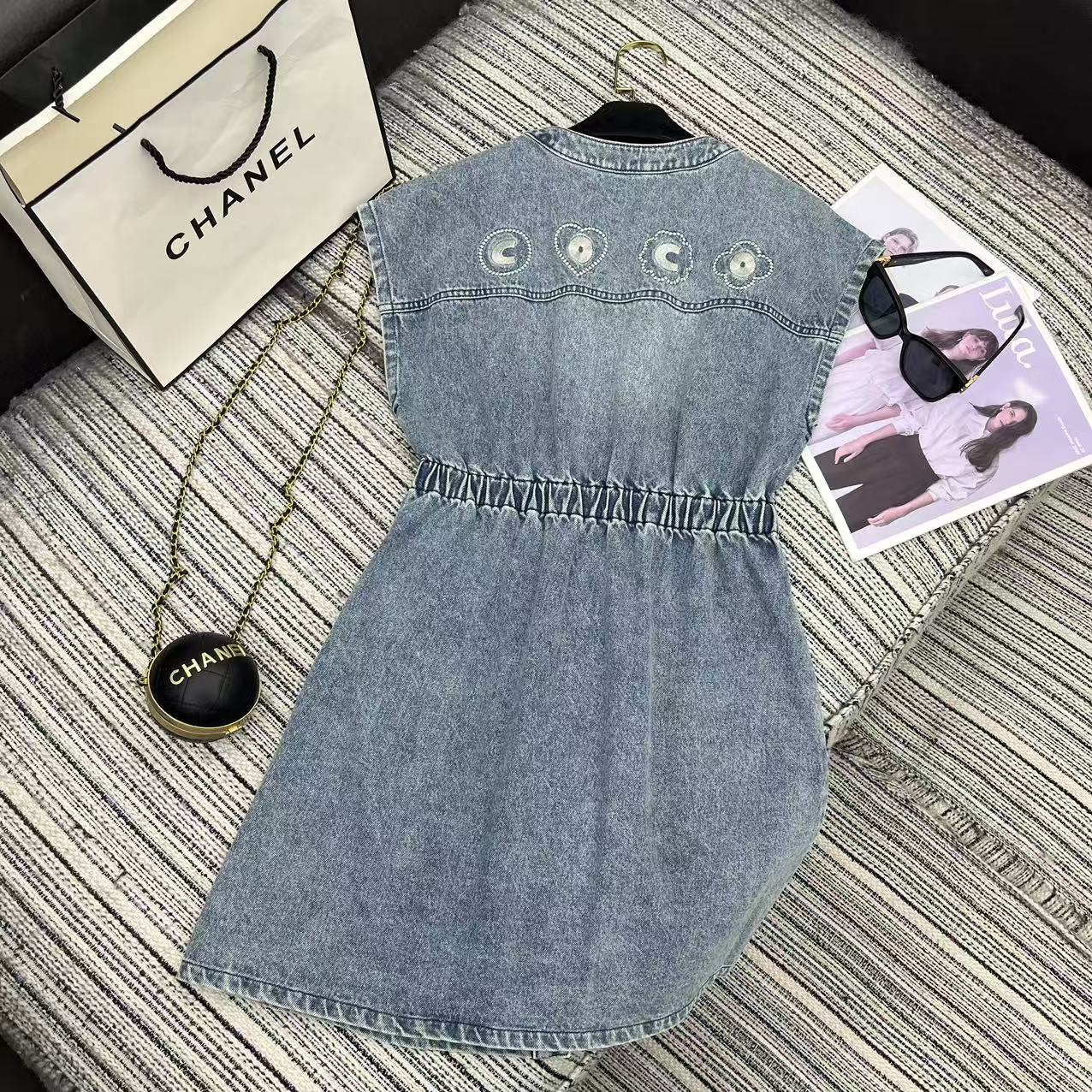 Chanel 샤넬 프릴소매 데님 원피스 의류