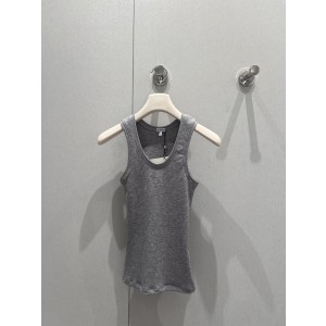 Loewe 로에베 로고 자수 슬림핏 민소매 니트 나시 의류