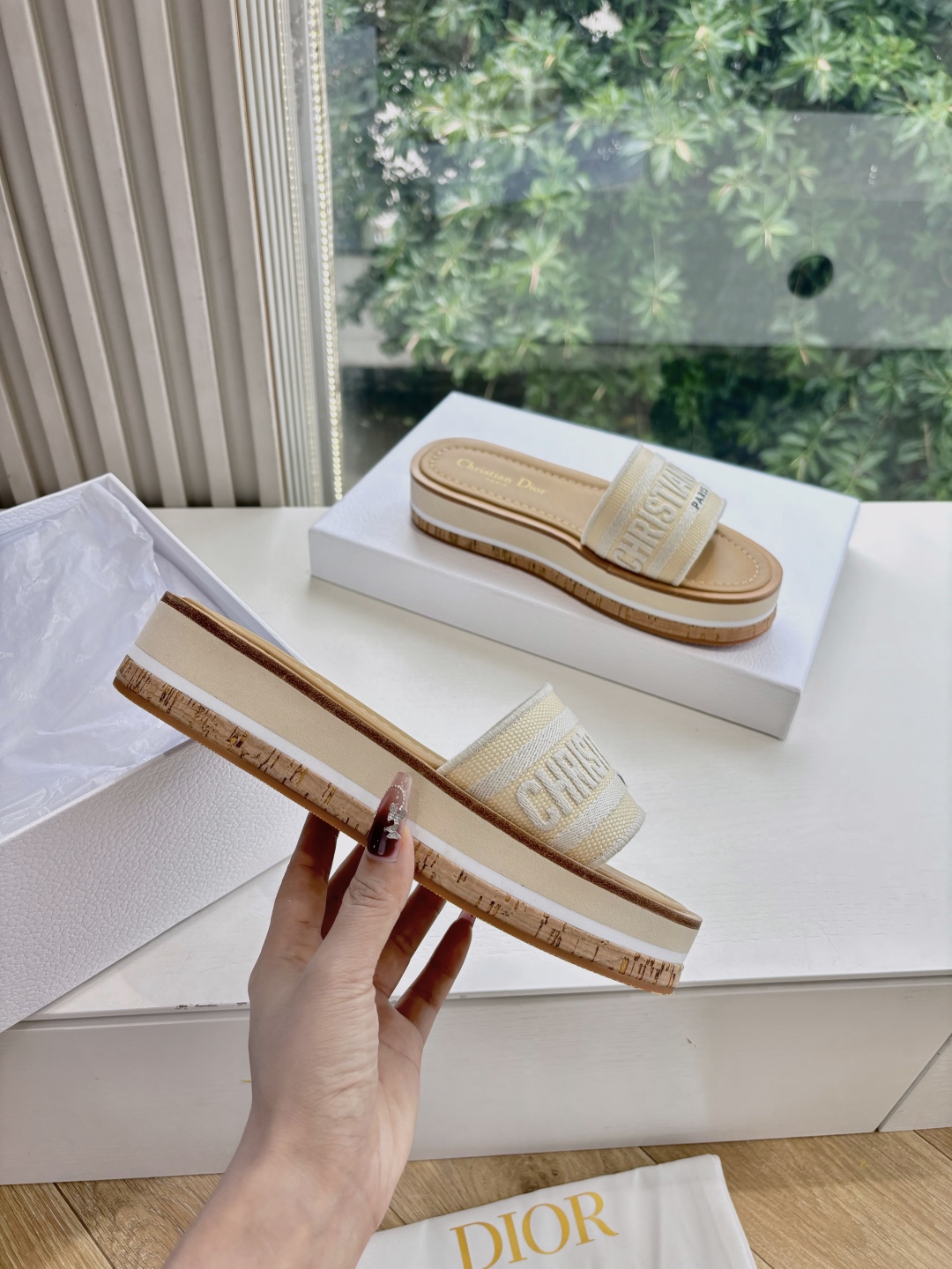 Dior CD 디올 자수 슬리퍼 샌들 신발