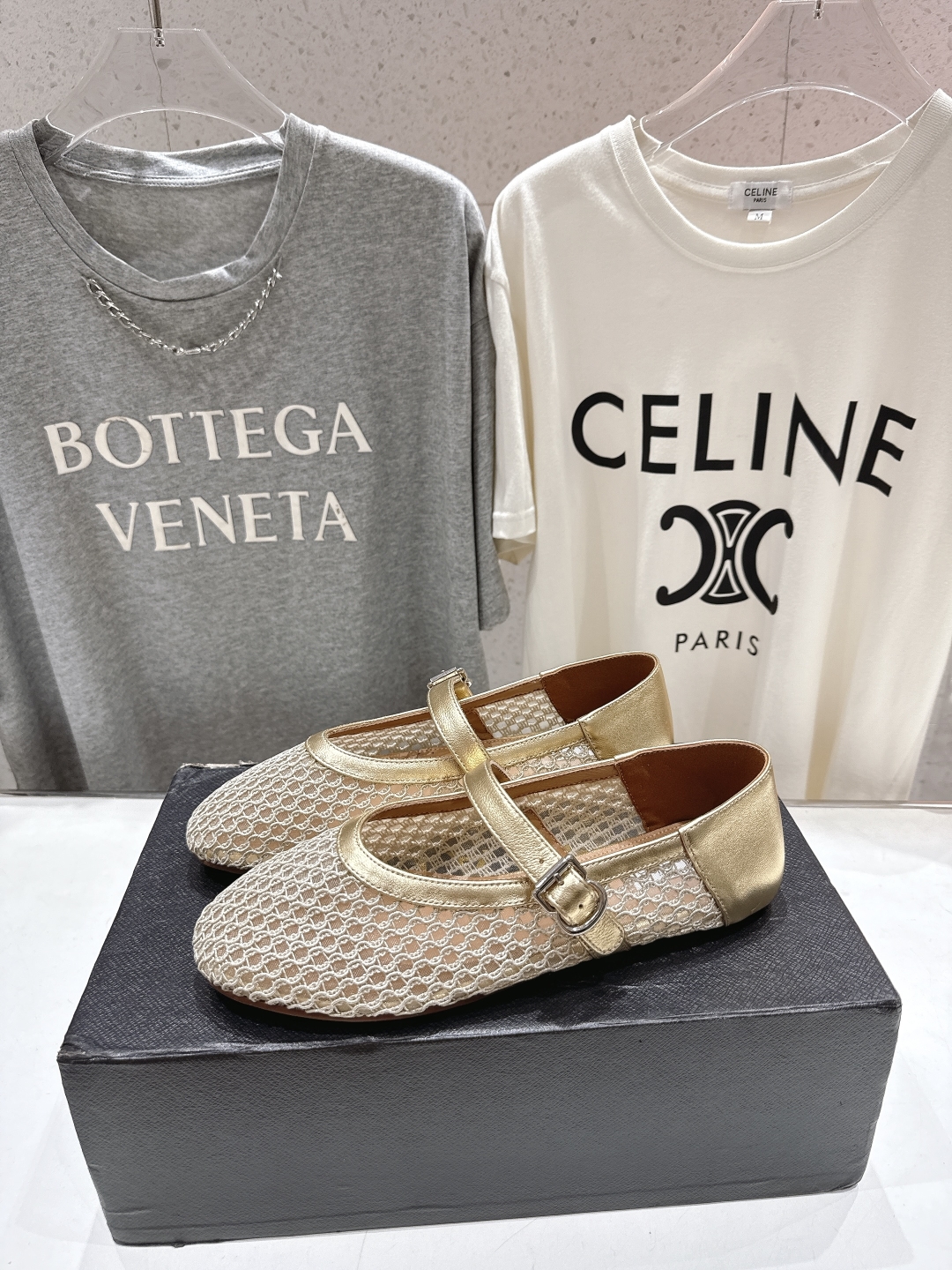 ALAIA 알라이아 메쉬 발레리나 플랫 슈즈 신발