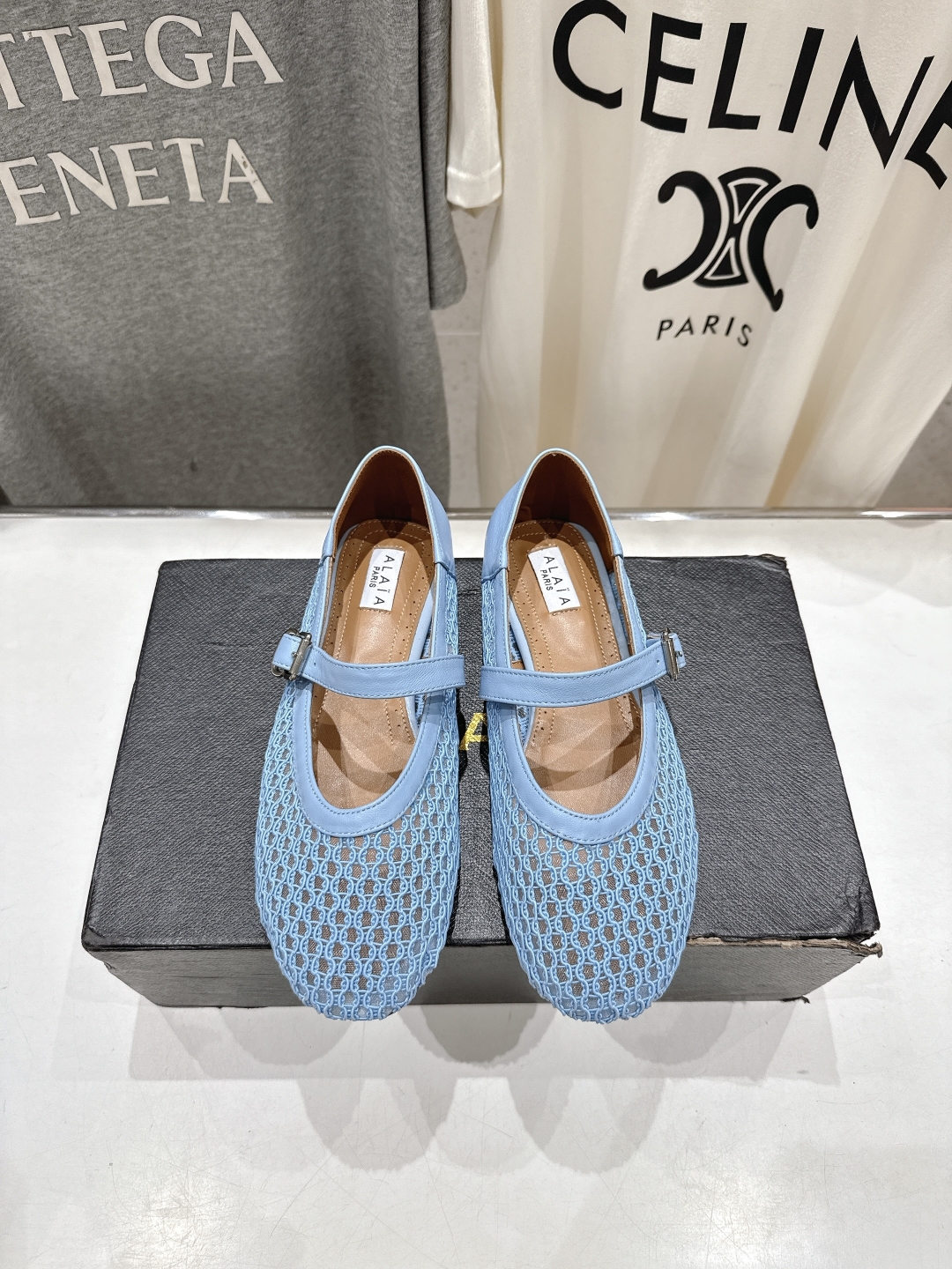ALAIA 알라이아 메쉬 발레리나 플랫 슈즈 신발